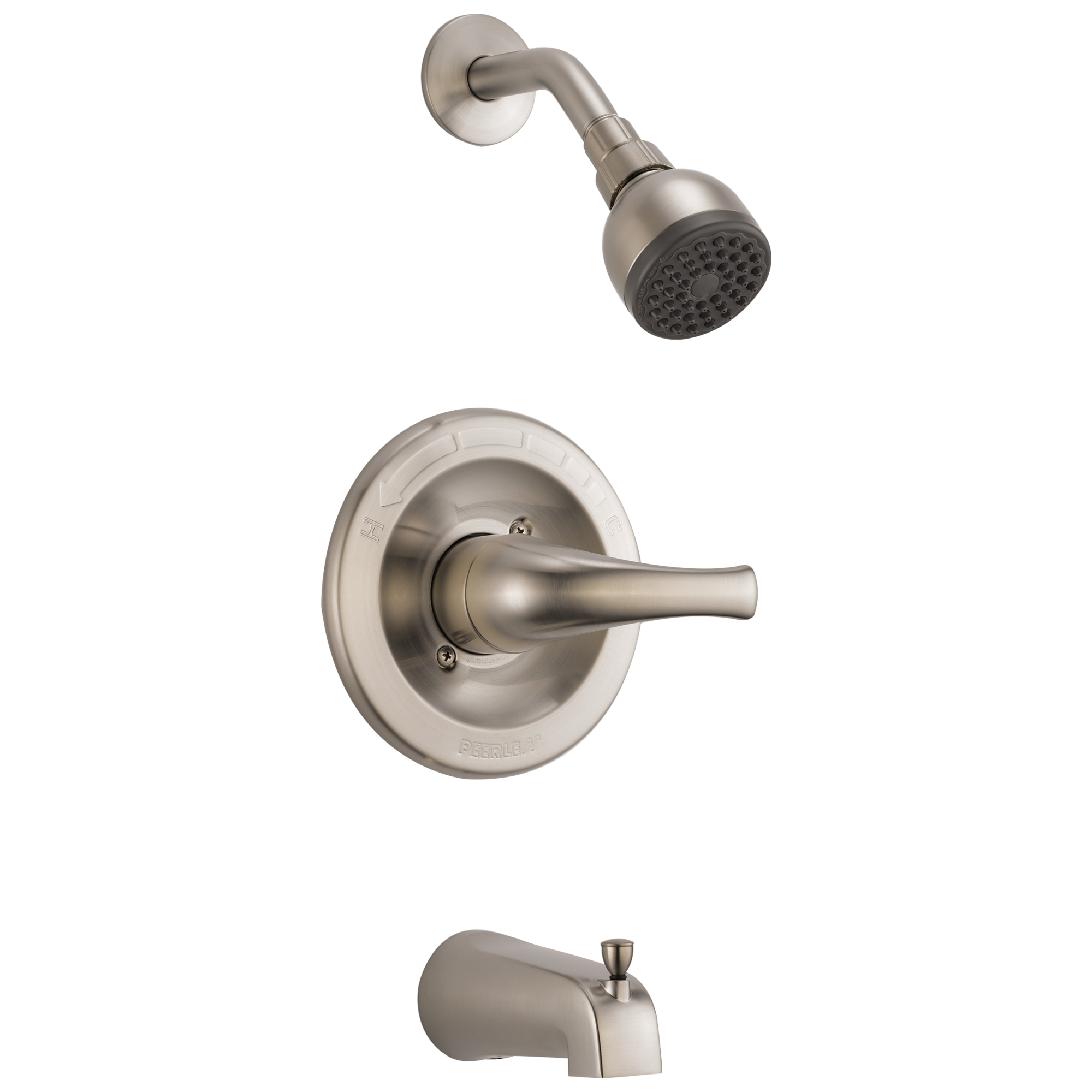 Peerless PTT188773-BN Choice Brushed Nickel 1-handle Single function 2.75-Inches Round Bathtub and shower Faucet