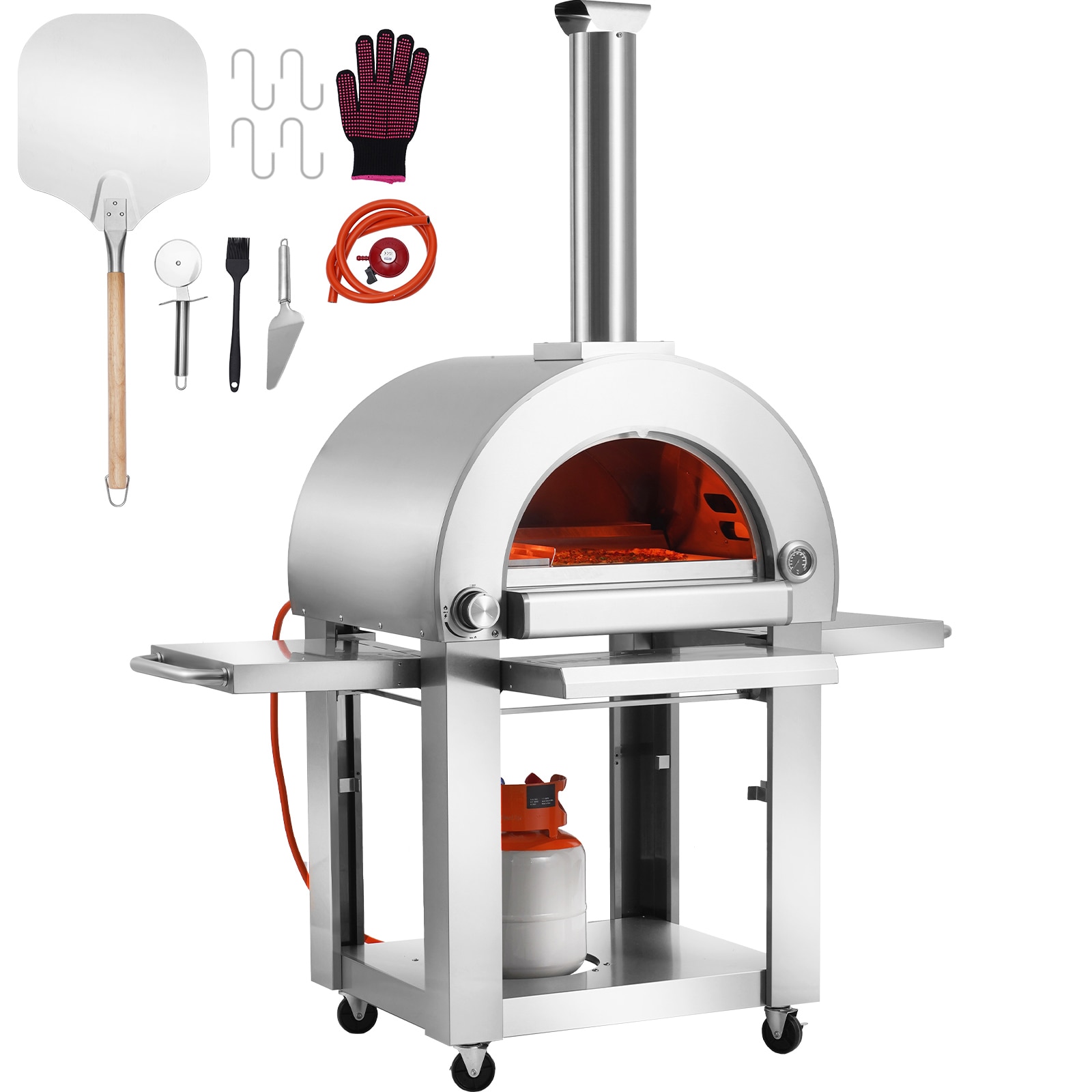 SVOPES SVOPESYSPSLYS07605V0 22-IN Pizza Oven Pellet/Gas Oven Natural gas Outdoor Pizza Oven