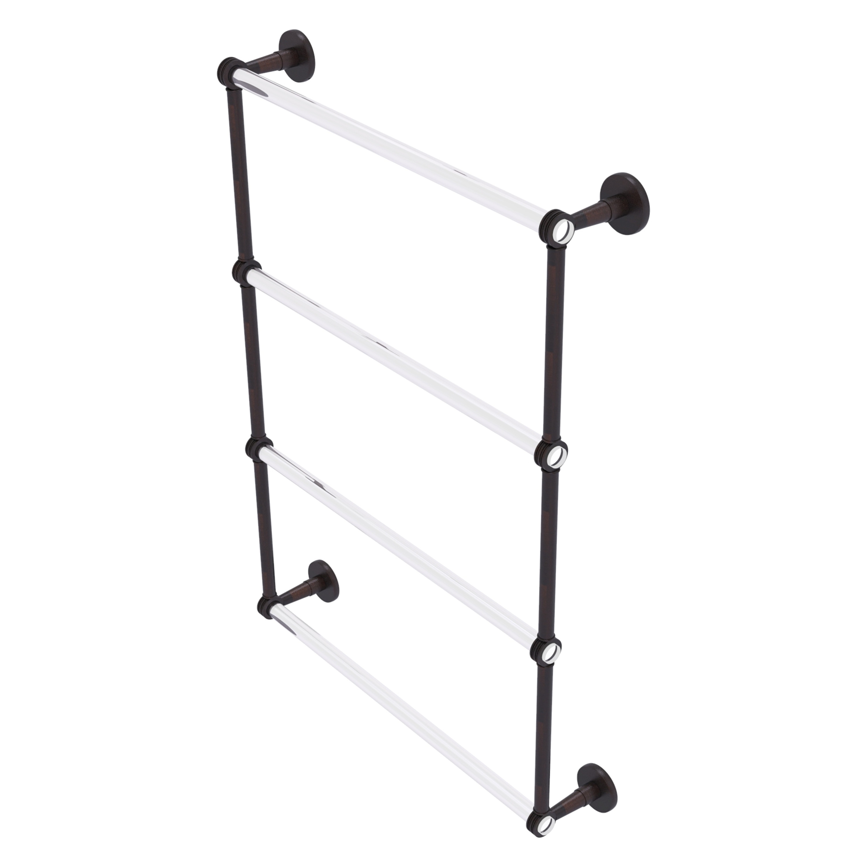 Allied Brass CV-28D-24-VB Clearview 24-in double Venetian Bronze Wall mount 4-tier Towel Bar
