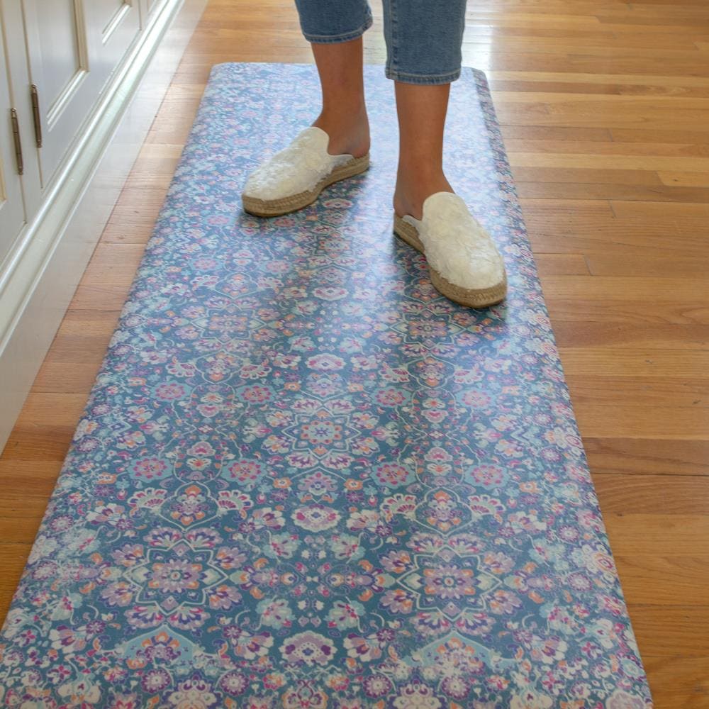 FloorPops Blue Kilim 32 in. x 20 in. Anti-Fatigue Comfort Mat