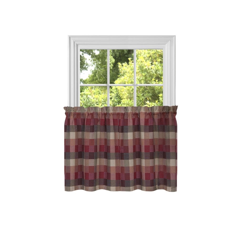 Kitchen Window Curtain Classic Harvard Checkered  36" Tier Pair 