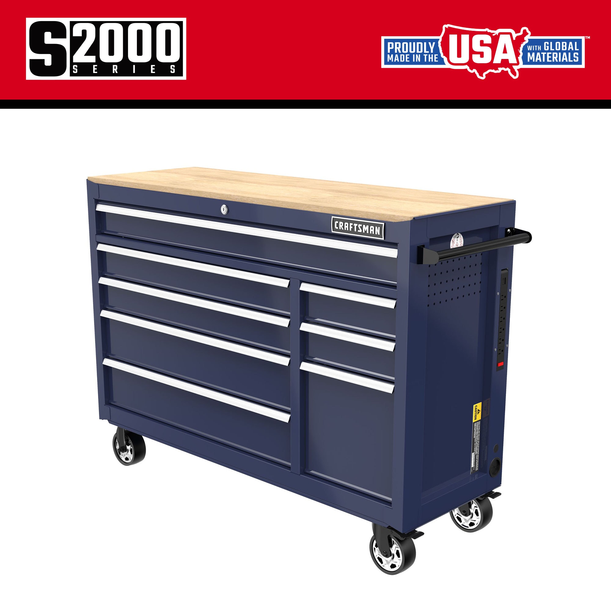 CRAFTSMAN 2000 Series 51.2-in L x 37.5-in H 8-Drawers Rolling Midnight Blue Wood Work Bench CMST98529BB Sansujyuku sansujyuku.com