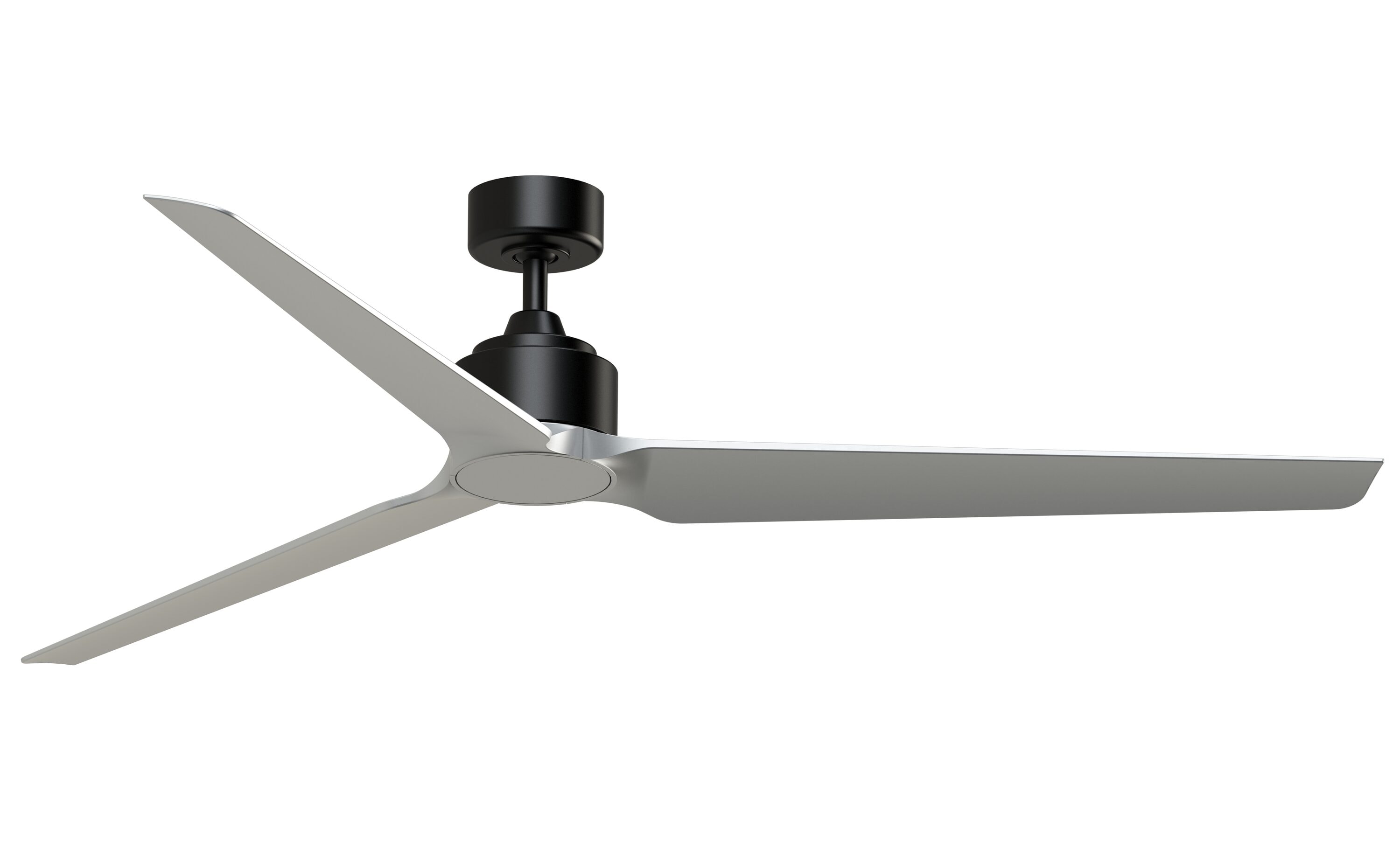 Fanimation FPD8515BLW-72SLW TriAire Custom 72-in Outdoor Smart Black with Silver Blades Propeller Ceiling Fan Light Kit Compatible - Remote Included ( 3 -Blade )