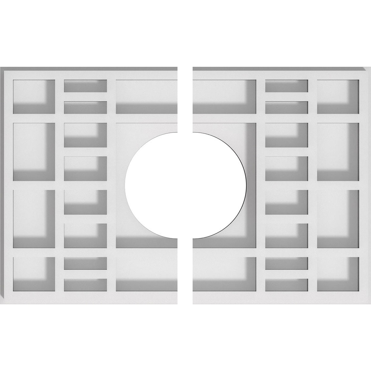 Ekena Millwork CMP10X6BX2-03000 Beaux 10-in W x 6.625-in L Contemporary White PVC Split Ceiling Medallion