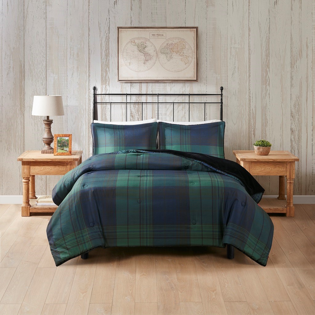 Tinyhomie King/Cal King Faux Wool to Faux Fur Down Alternative Comforter Set