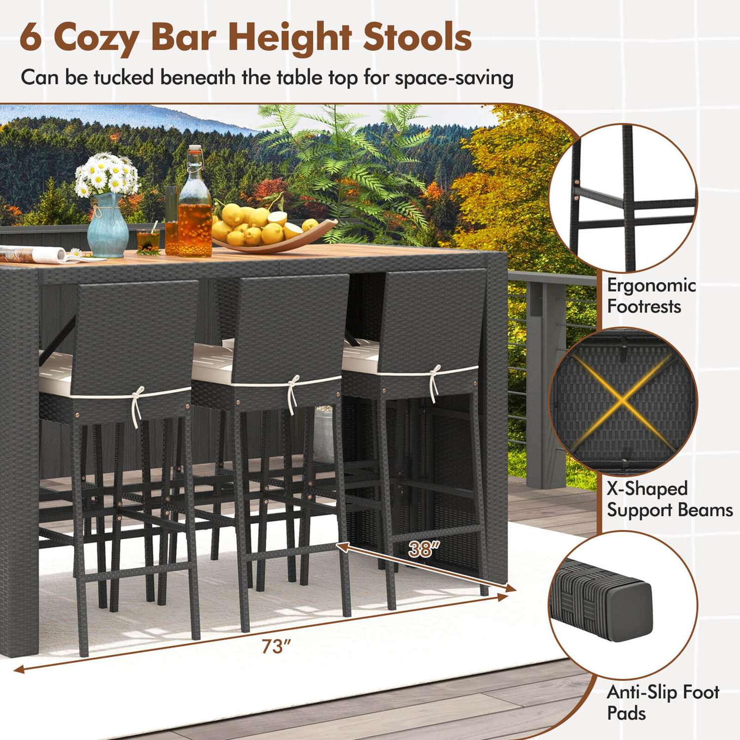 Costway HCST04609 Patio-Dining-Sets - View #7