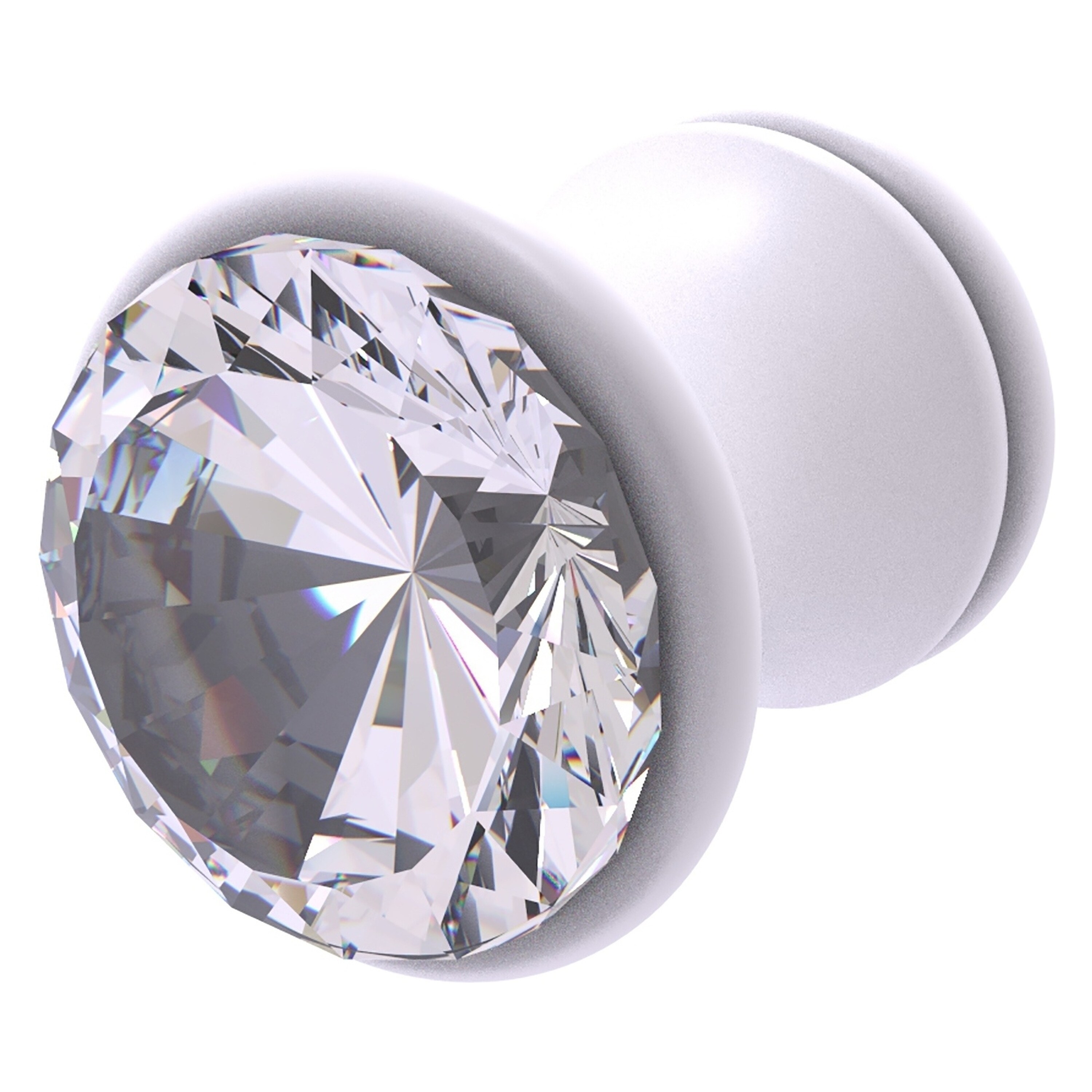 Allied Brass CC-10-WHM Carolina Crystal 1-1/2-in Matte White Round Traditional Cabinet Knob
