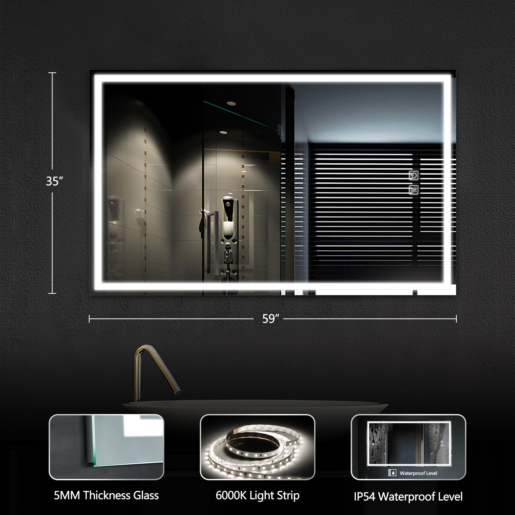 Dovelina LS-A-MR03094 Framed-Bath-Mirrors - View #6