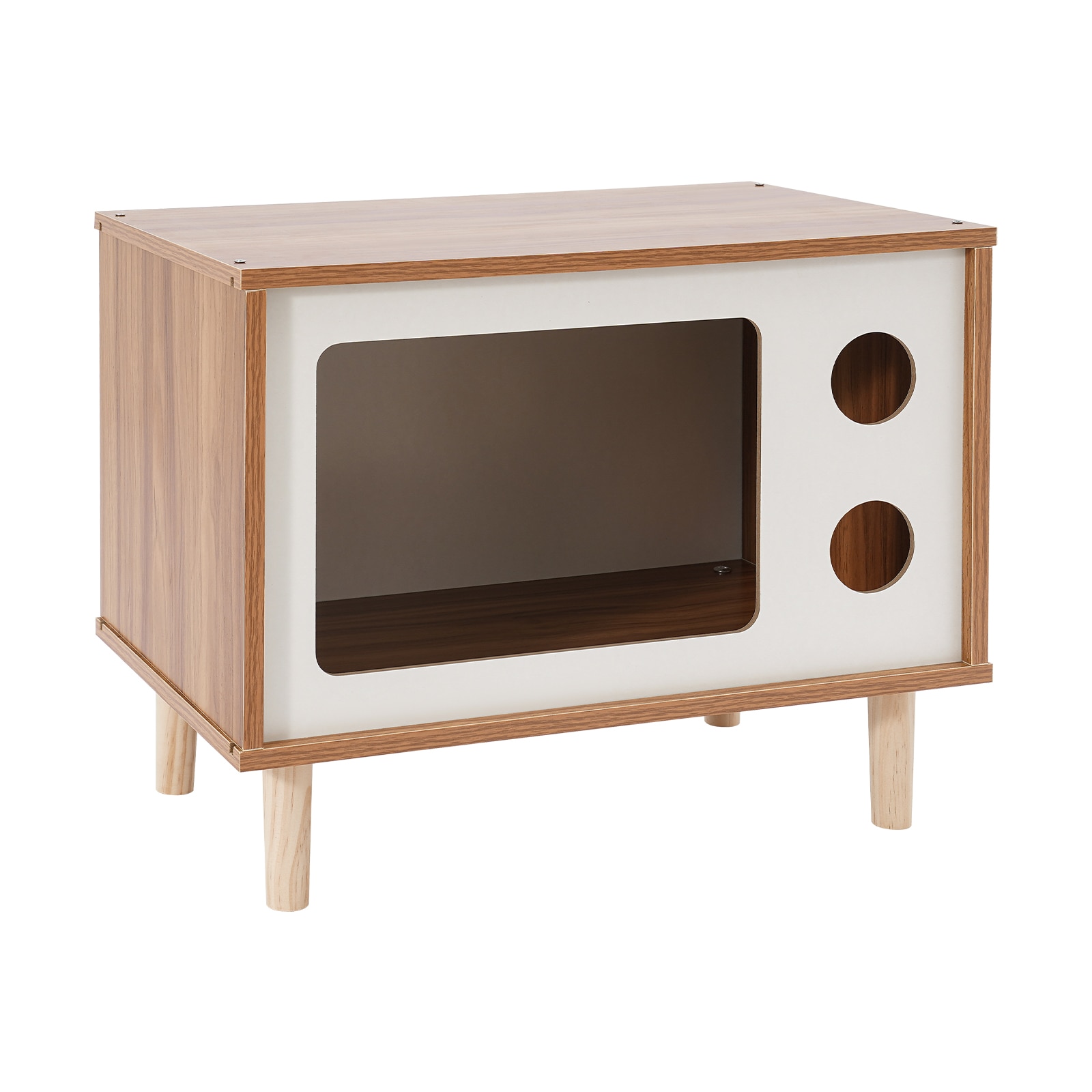 CNCEST BGQHODU9WDFKH Cat House Wooden Nightstand