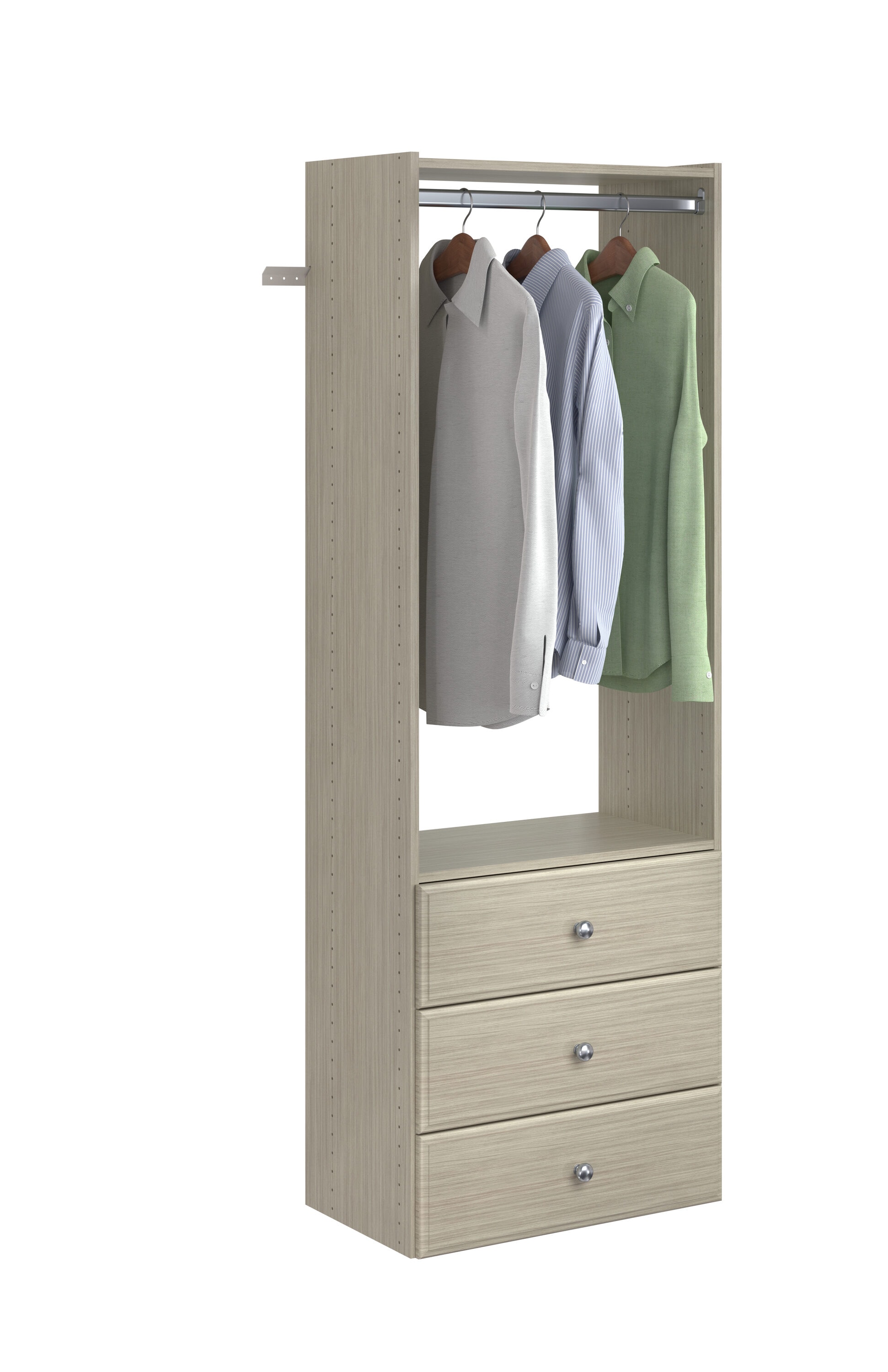 Easy Track 2.1-ft to 2.1-ft W x 7-ft H Grey Solid Wood Closet System in ...