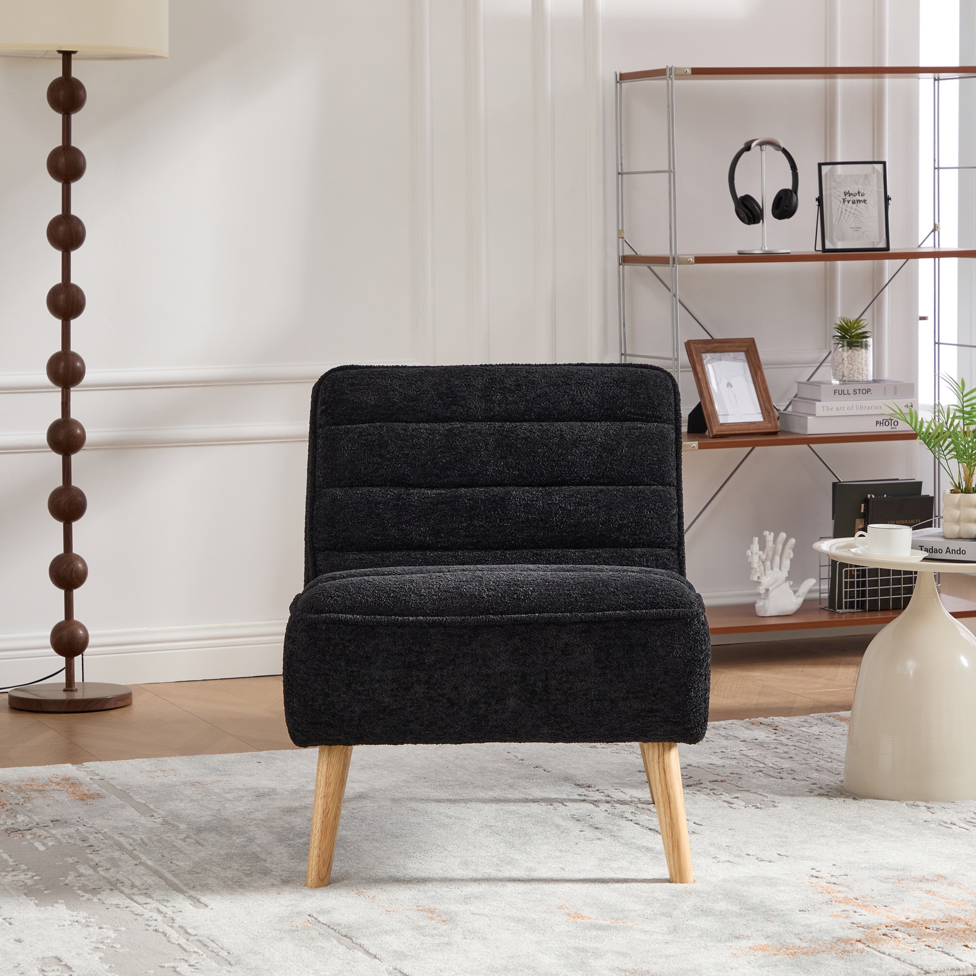 Bybafun - 24.4-in W Casual Black Accent Chair