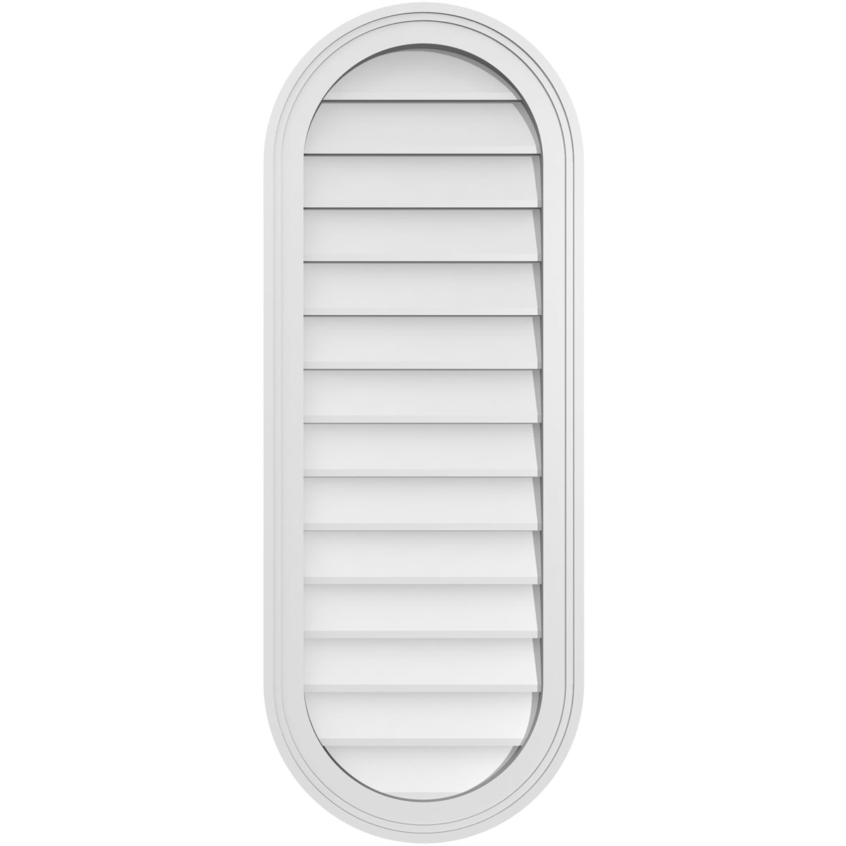 Ekena Millwork GVPVR16X4202SN 16-Inches x 42-Inches Off-white Oval PVC Gable Louver Vent