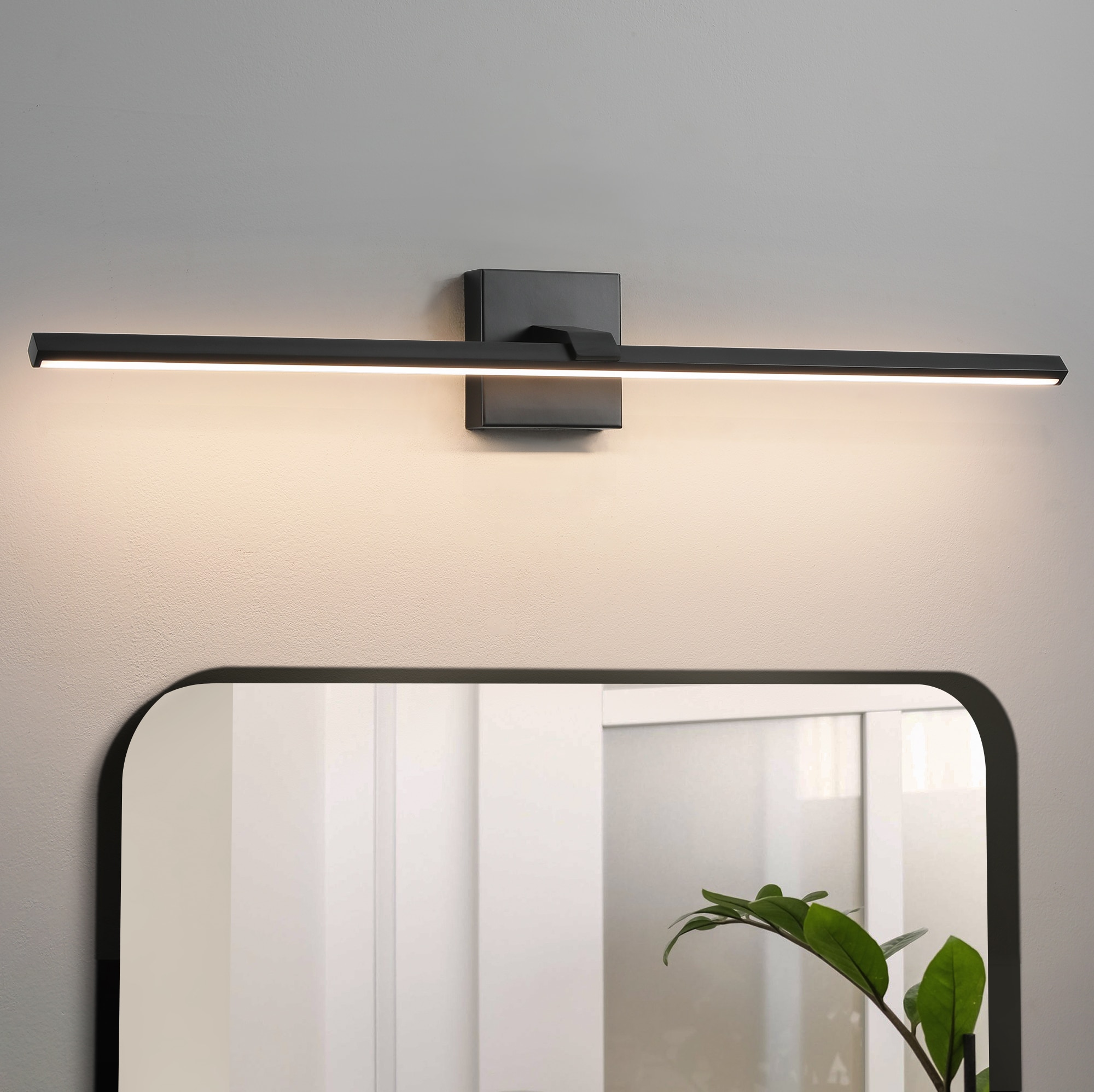KAISITE 8096WL-32BK-US 32-in. 1-Light Bathroom Light Fixture Over Mirror Black LED Vanity Light Bar 24W Wall Sconce with 3500K Warm Light