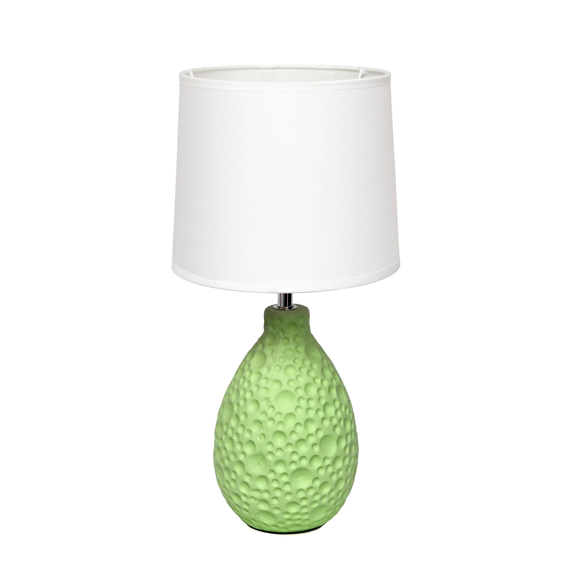 Simple Designs LT2003-GRN 14.17-in Green Rotary socket Table Lamp with Fabric Shade