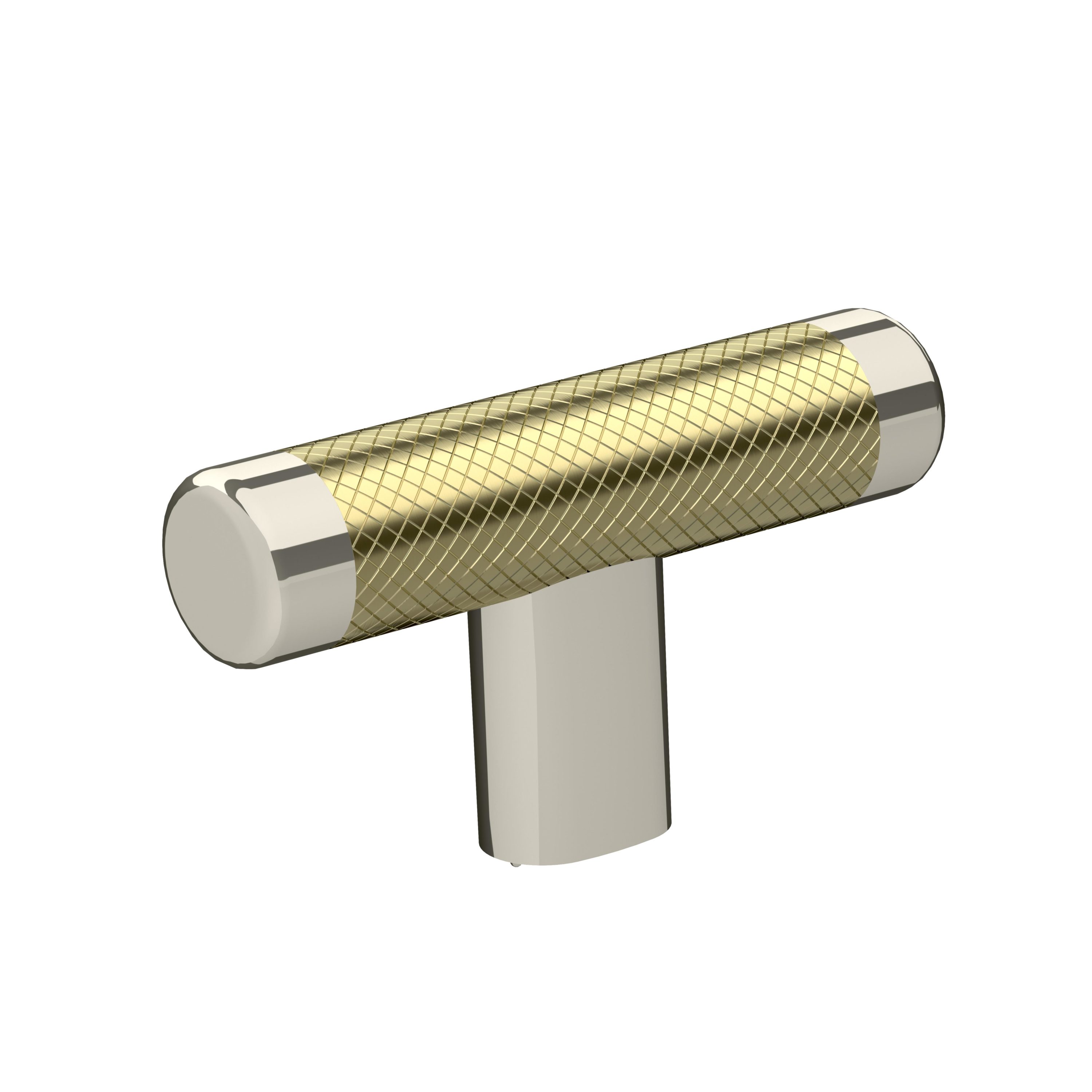 Amerock BP36556PNBBZ Esquire 2-5/8-in Polished Nickel/Golden Champagne Bar Contemporary Cabinet Knob