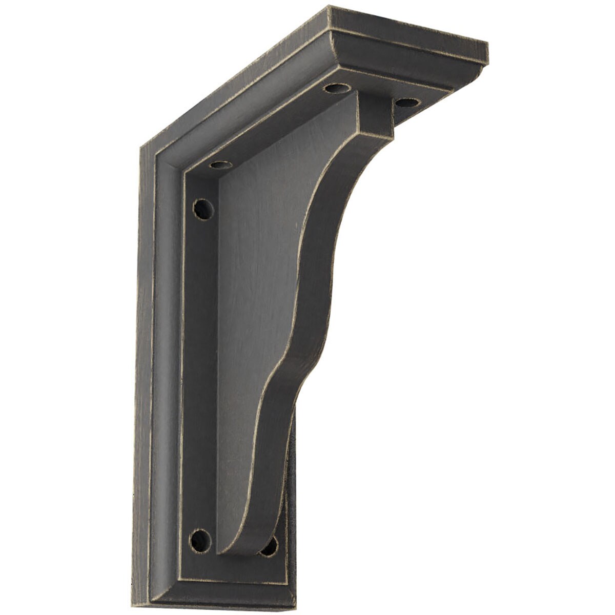 Ekena Millwork BKTWD03X07X09HABL Hamilton 3-1/2-in x 7-in x 9-in Rubberwood Black Wood Standard Bracket