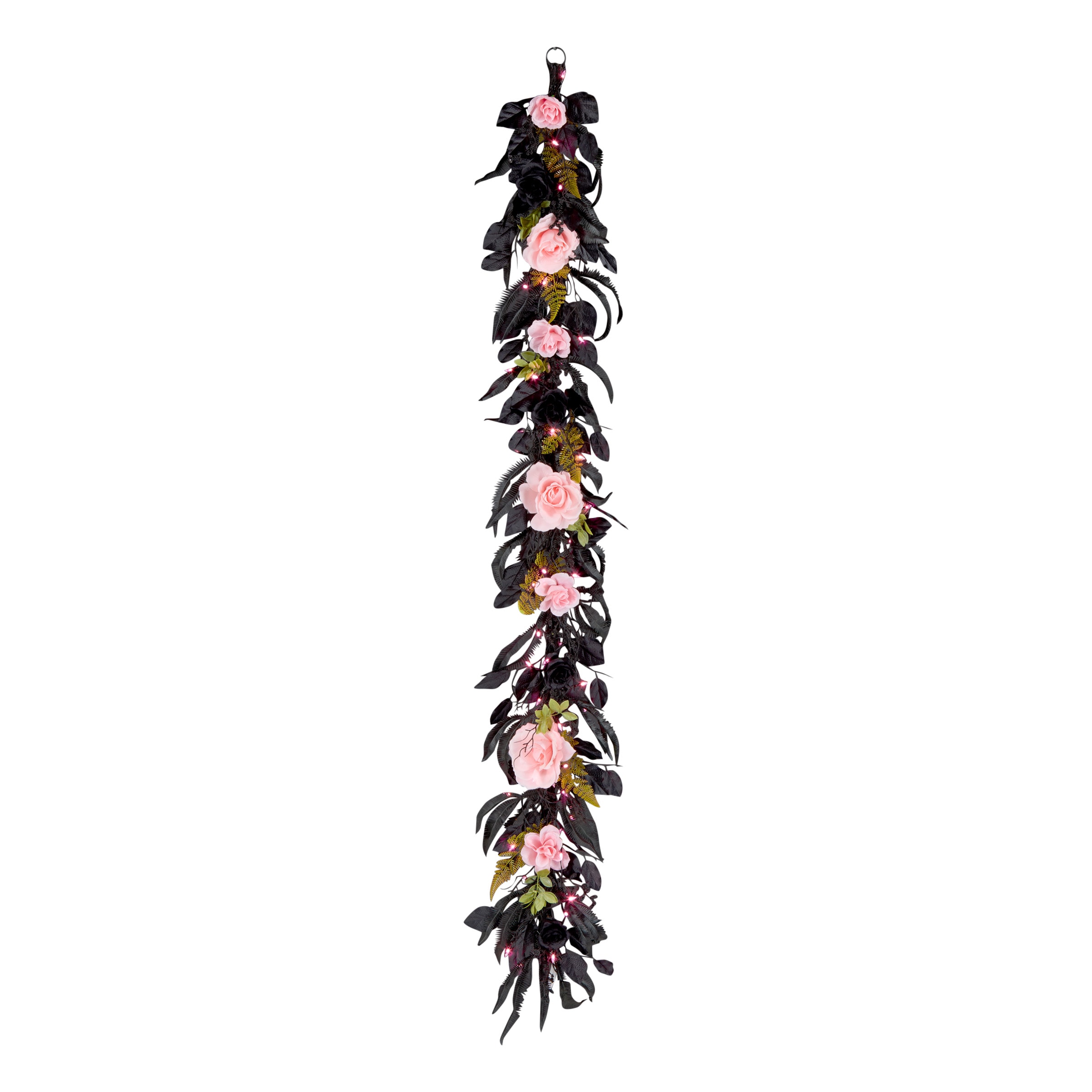 National Tree Company JH100-23080011-B1 Pre-lit Battery-operated Black Artificial garland