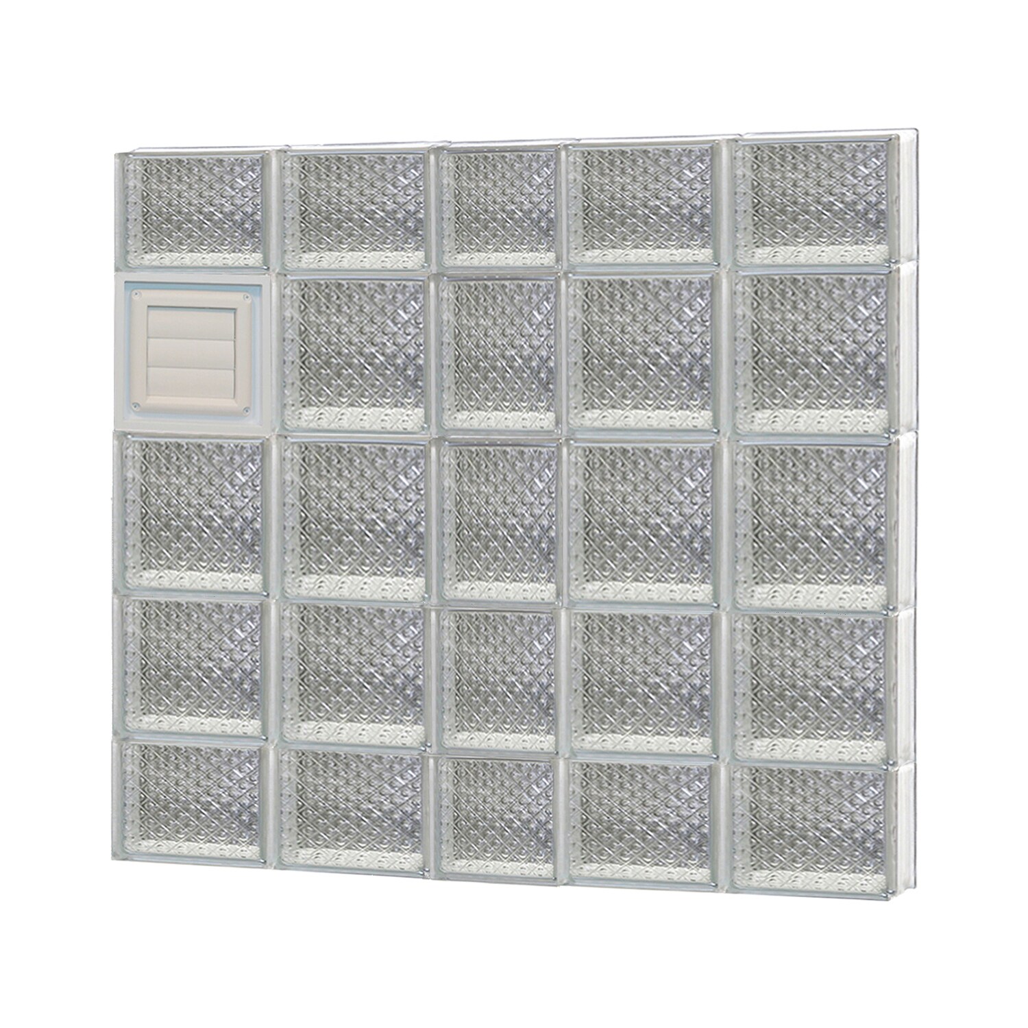 REDI2SET D3836DP Diamond Glass 36-3/4-in x 34-3/4-in Frameless Replacement Dryer vent Glass Block Window