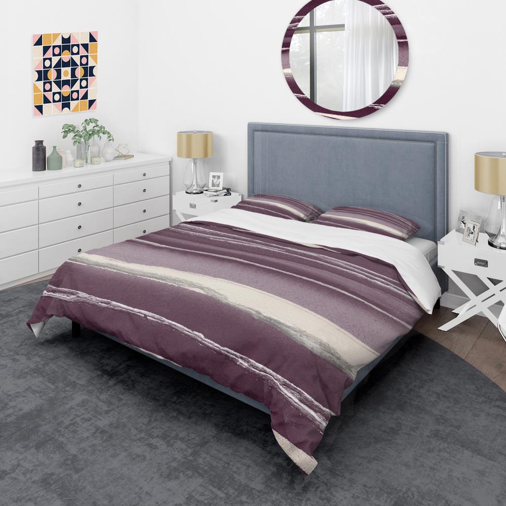 Designart BED30456-K 3 -Piece Purple King Duvet cover Set