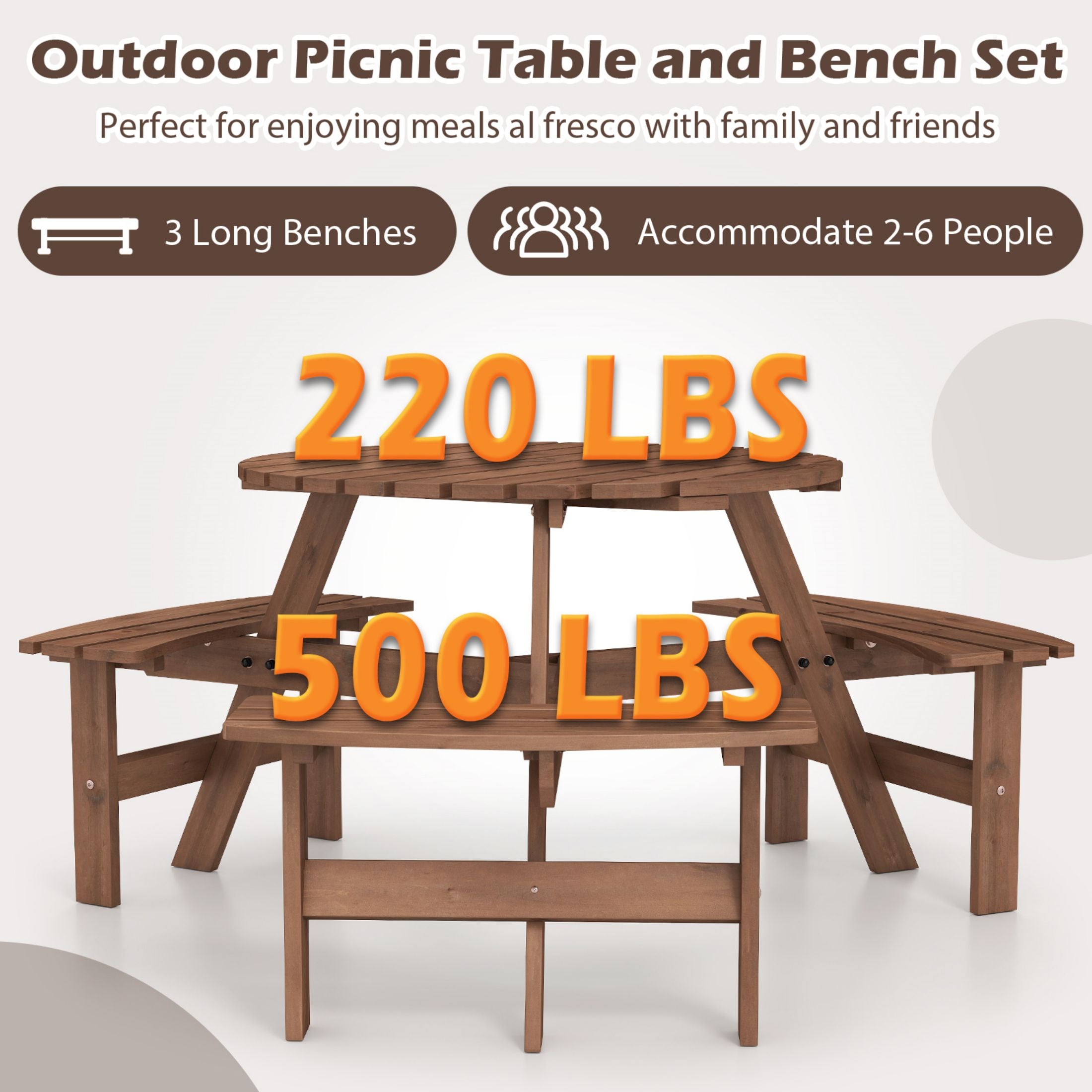 LIVIZA TDZ12320BN Picnic-Tables - View #2