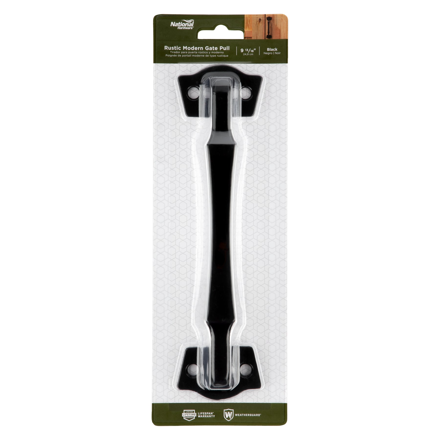 9.8-inch Black Steel Modern Gate Pull Handle