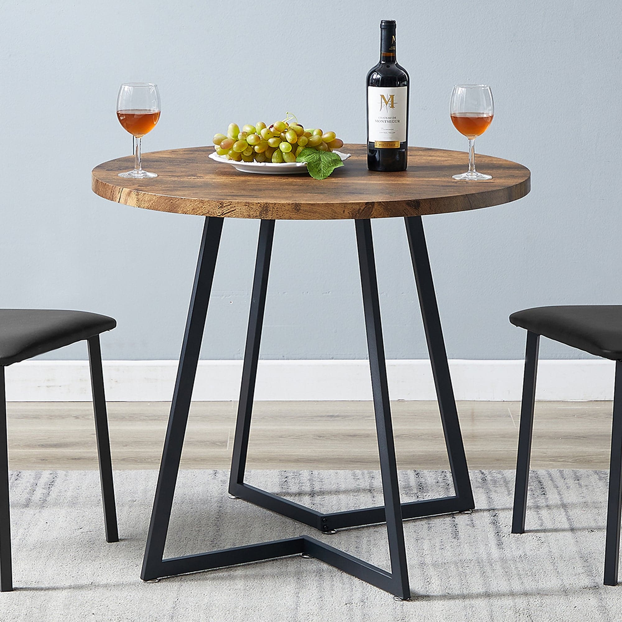 Vecelo LOE-MX-TBL11-ATB Wing-Shaped Frame Round Dining Room Table