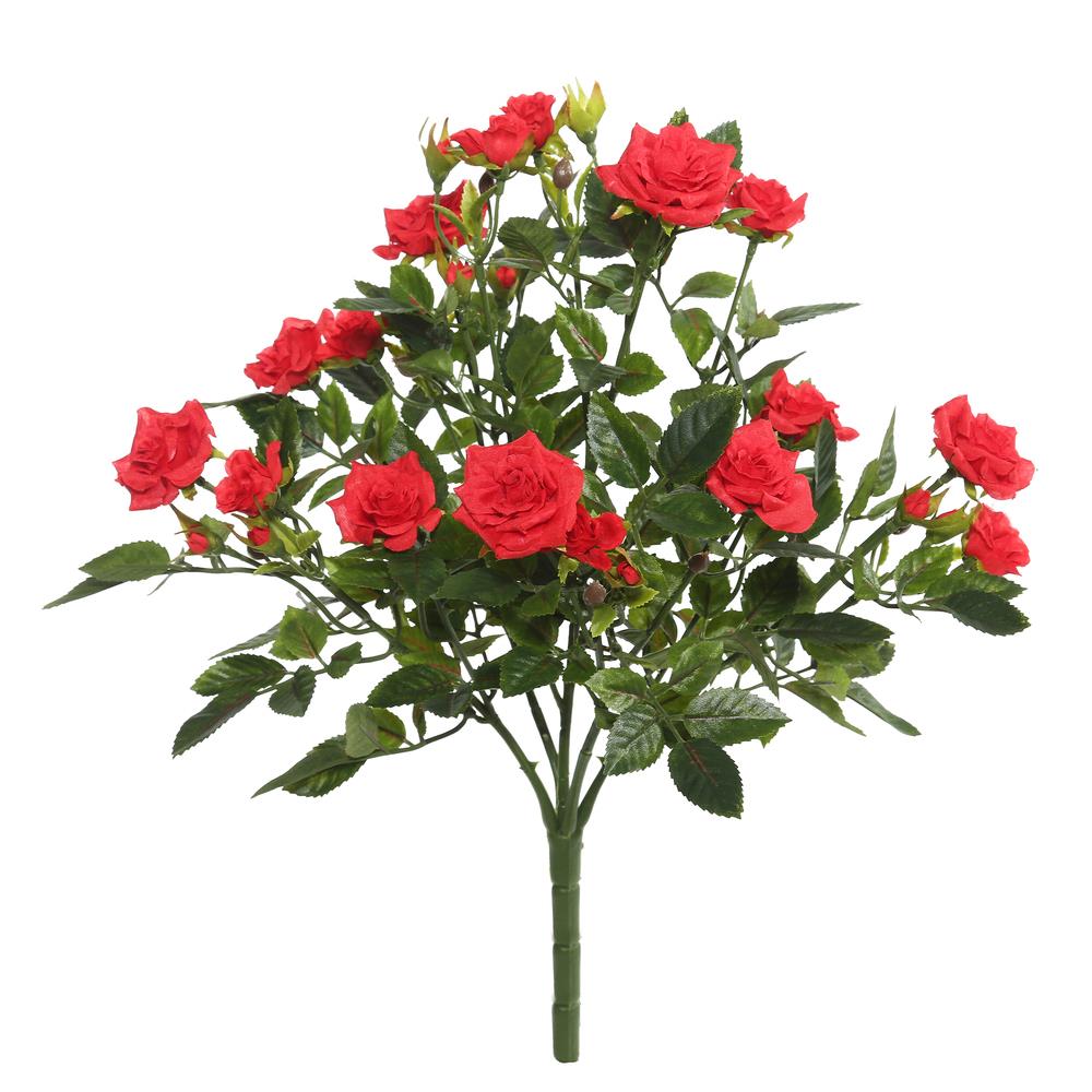 Vickerman FL171101 15-in Red Indoor Desktop Rose Artificial flower