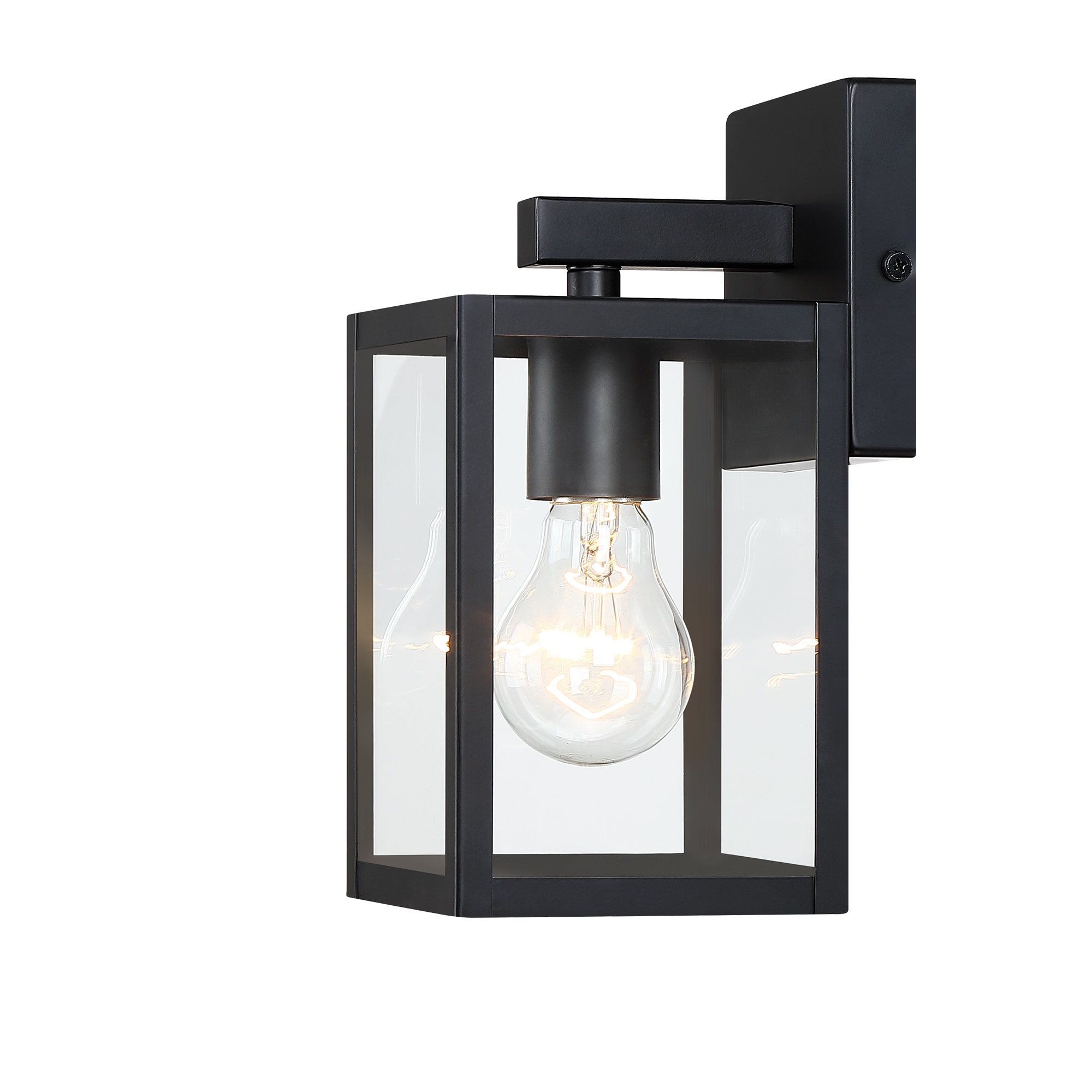 Hukoro FL16801-ODWL-BK 1 -Light 10-in H Matte Black Hardwired Outdoor Wall Light