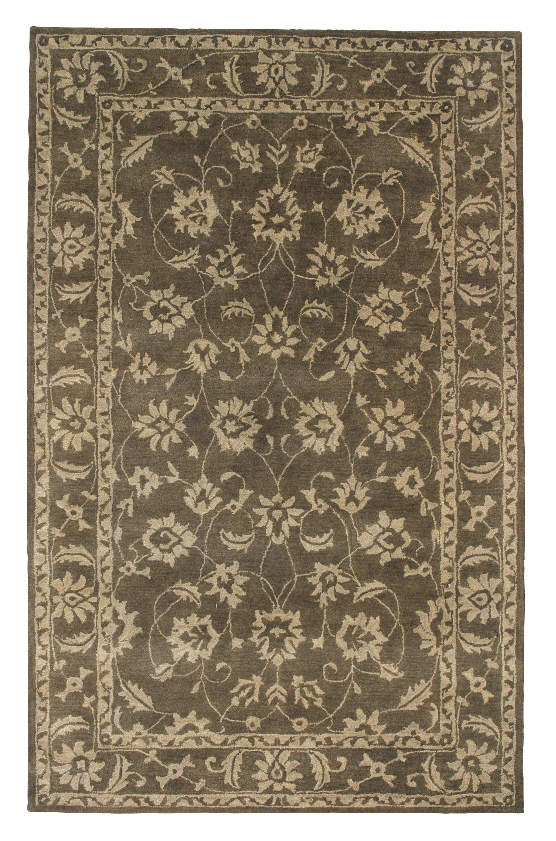 DYNAMIC RUGS CH10141407400 Charisma 10 x 13 Wool Green Floral Area Rug