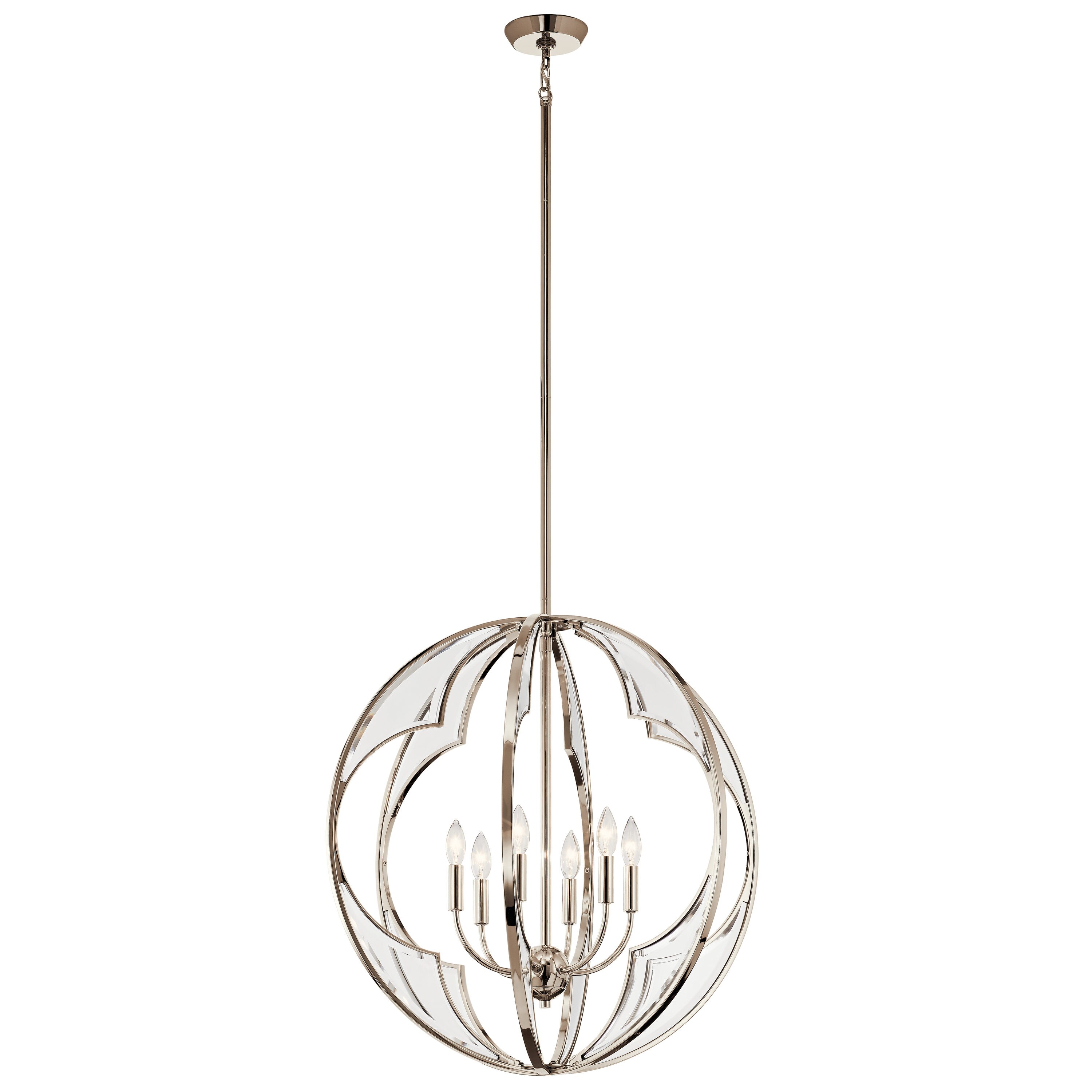 Kichler Montavello 6-Light Polished Nickel Transitional Cage Chandelier