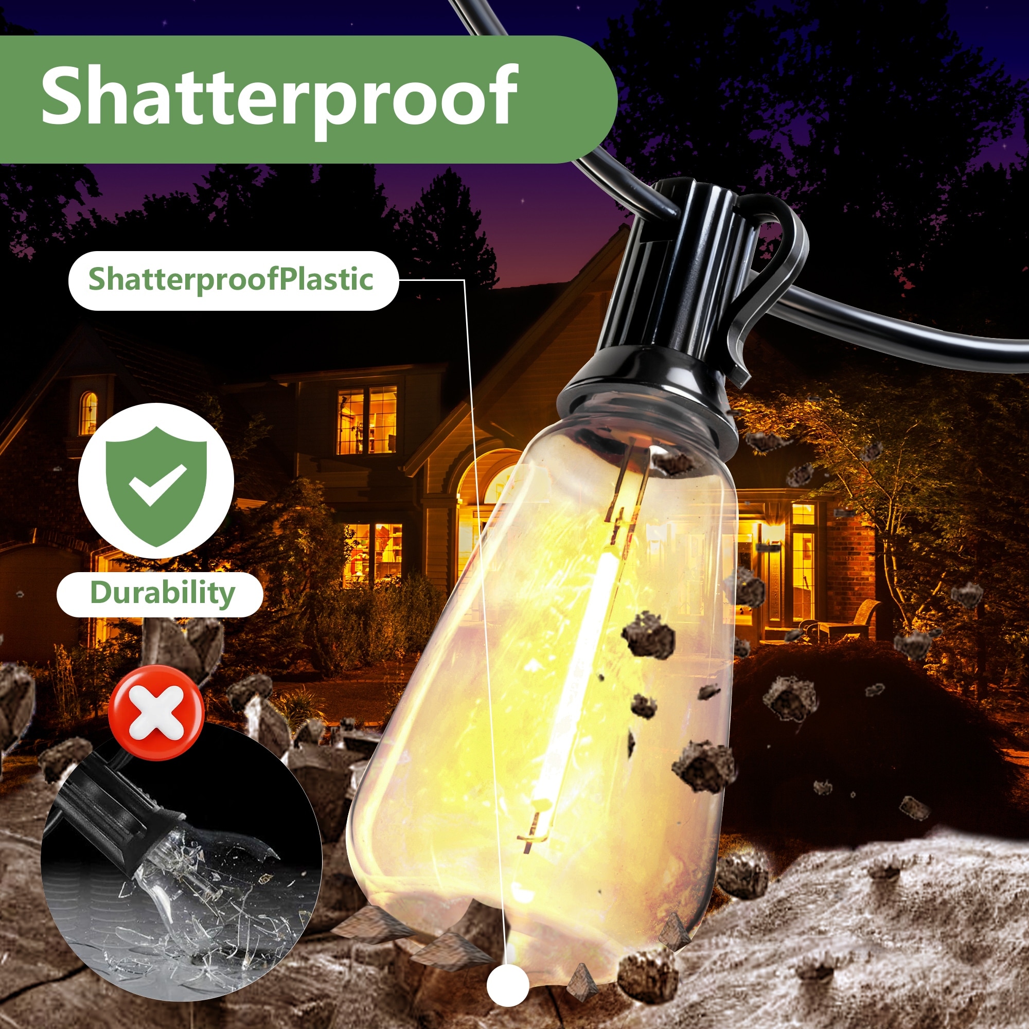 ToolCat LWLR-1-25-OLH Patio-String-Lights - View #4