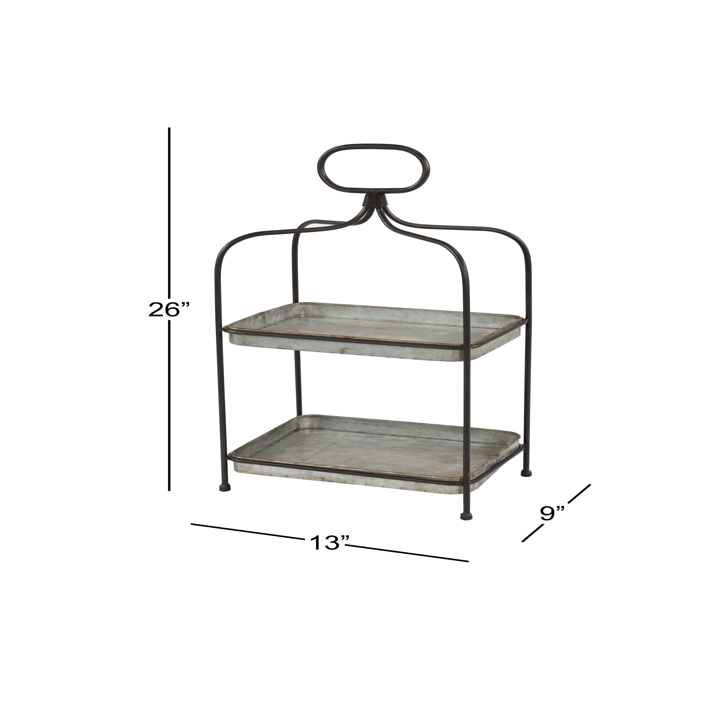 Jiallo 70311 Anastasia Rectangular 2-Tier Tray-21' High , Tray:26x7