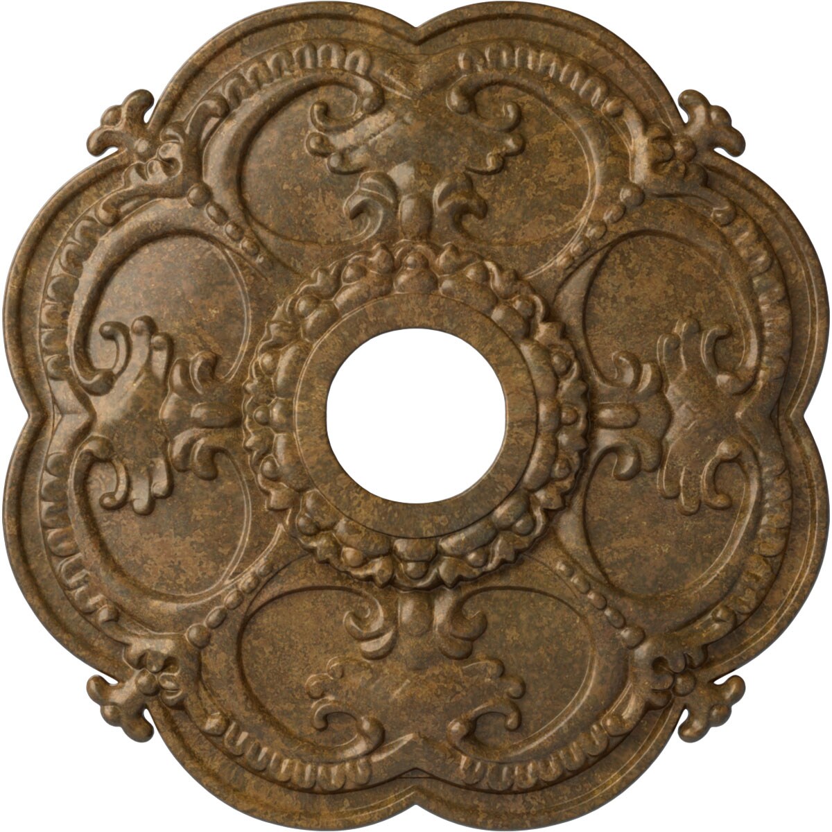 Ekena Millwork CM17RORZS Rotherham 18-in W x 18-in L Painted Rubbed Bronze Polyurethane Whole Ceiling Medallion
