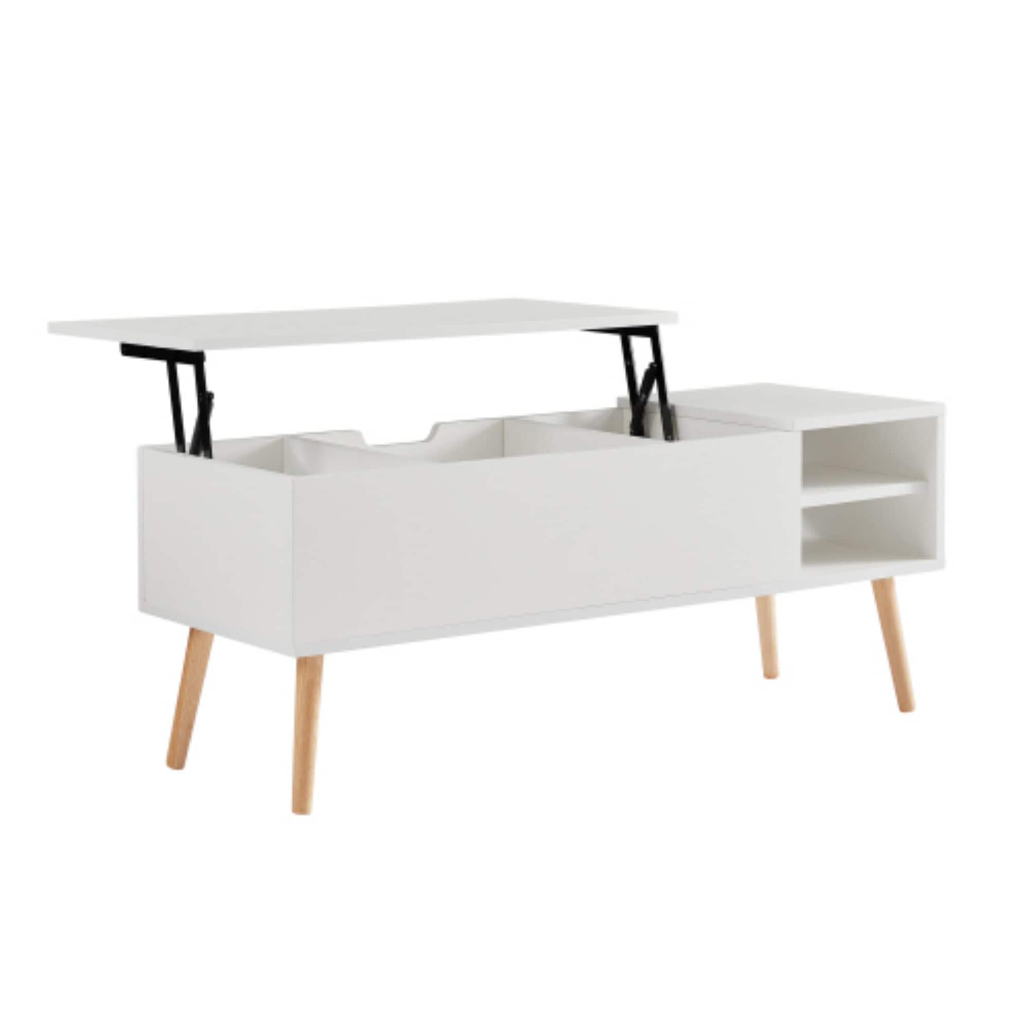 Miki Shinly JXY-6281-02MI Modern Wood White 17.7-in W x 15.7-in H Coffee Table
