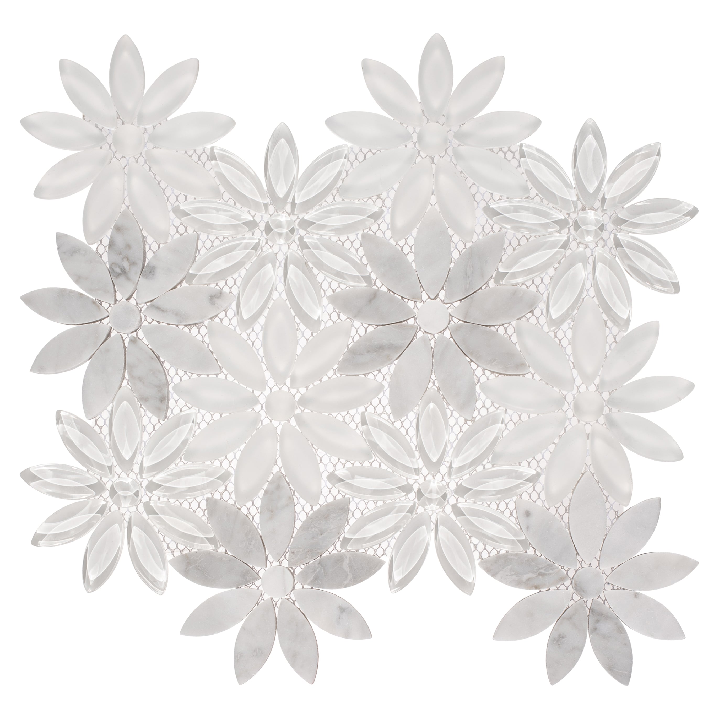 Andova Tiles ANDFRE391 FRESH Nuptuals 10-in x 12-in Matte Glass/Stone Marble Look Mosaic Floor and Wall Tile (0.76-sq. ft/ Piece)