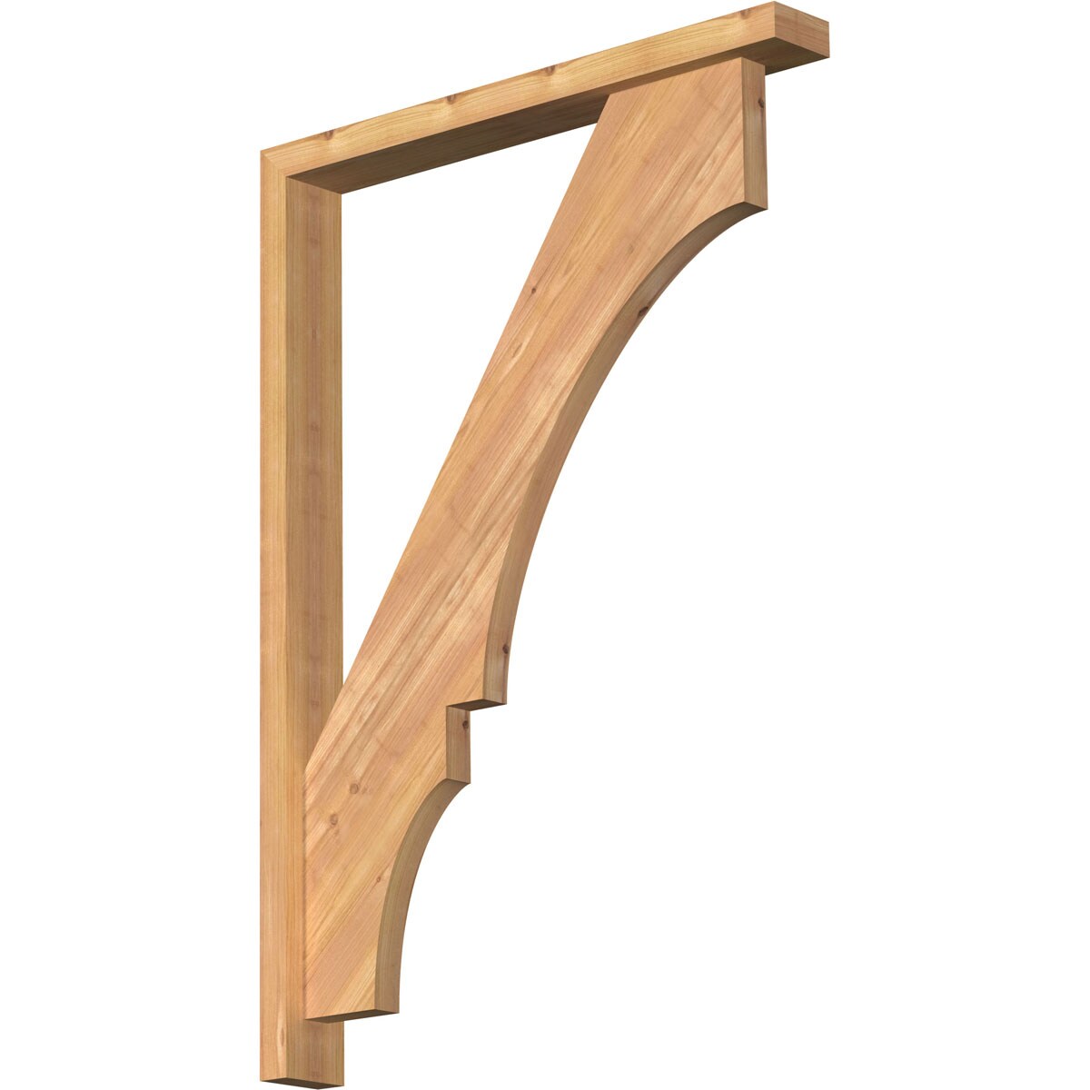 Ekena Millwork 1461931 Balboa Block Smooth Bracket with Offset Brace Western Red Cedar Wood Standard Bracket