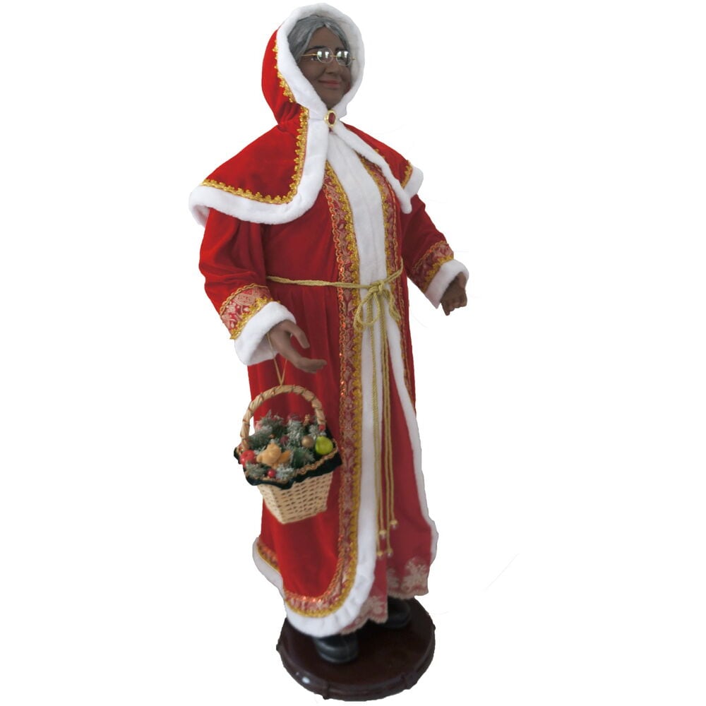 58-Inch Red and White Resin Dancing Mrs. Claus Figurine
