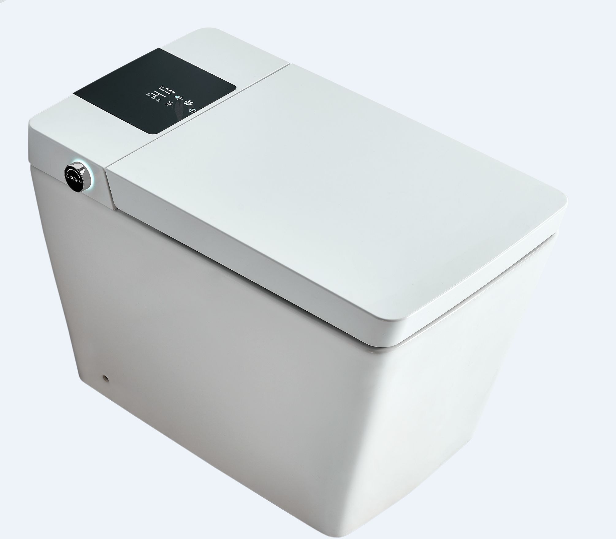 WELLFOR UBSY02W White Square Standard height 12-in Rough-In Dual Flush Smart Compatible Soft Close 1-piece Bidet Function Toilet