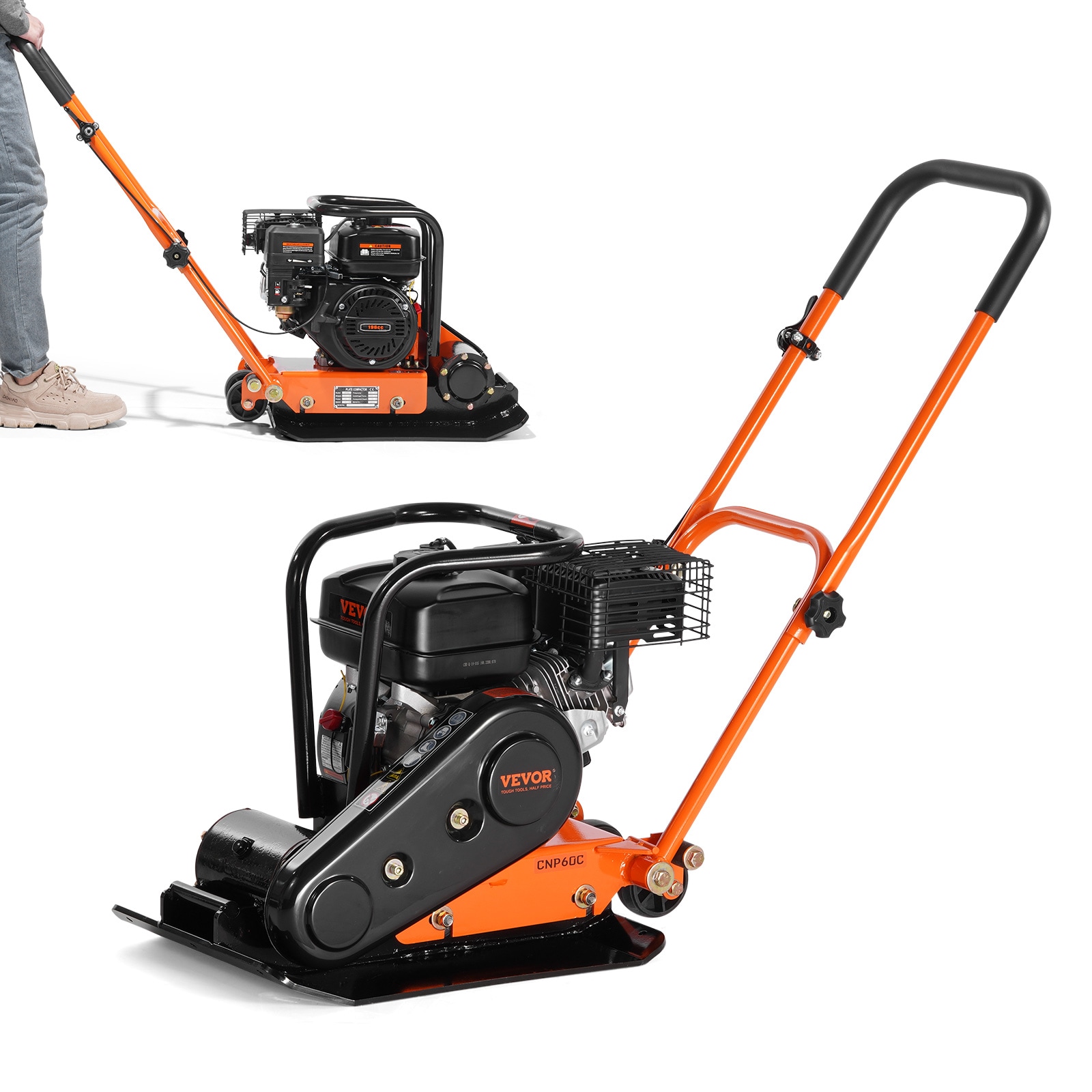 VEVOR RYPBYS35165HP8ZULV0 Plate Compactor 23.7-in x 18.9-in Tampers