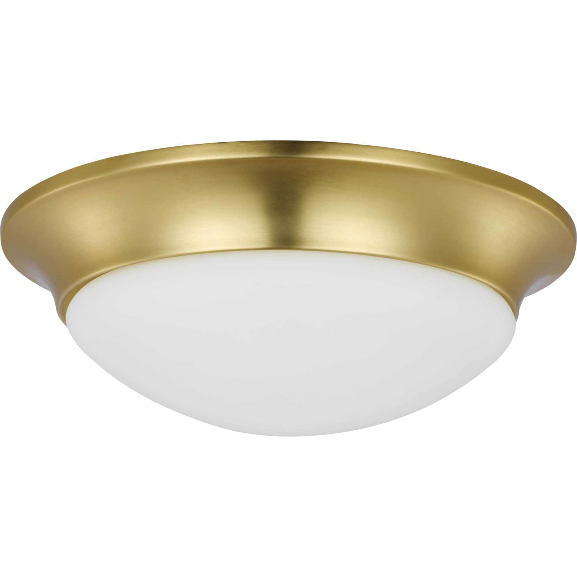 Progress Lighting P350147-012 Etched Glass 2 -Light 14-in Satin Brass Flush Mount Light