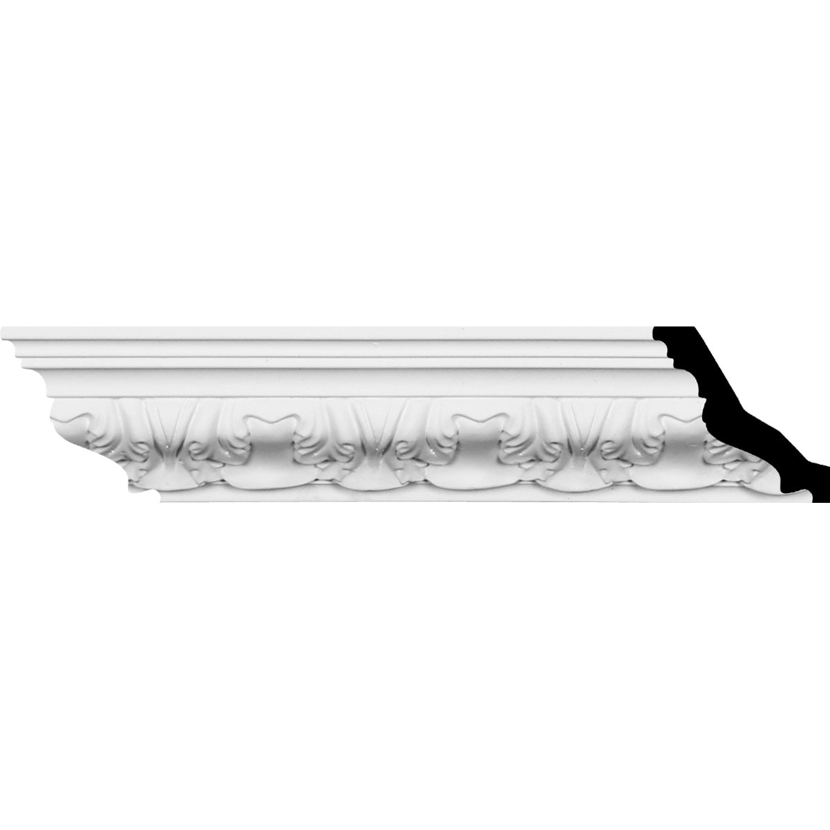Ekena Millwork 1378651 Ashur 2-3/4-in x 7-ft 10-1/2-in Primed Urethane 1378651 Crown Moulding 12 -Pack