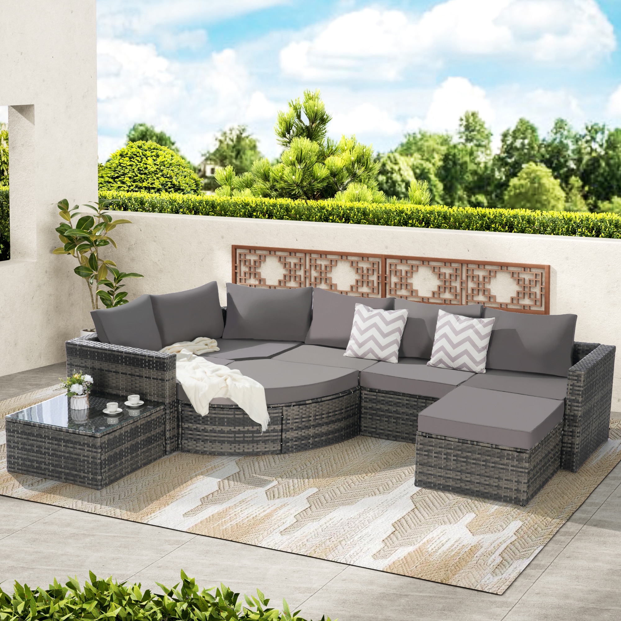 SINOFURN SYA020349BG Patio-Sofas-Daybeds - View #2