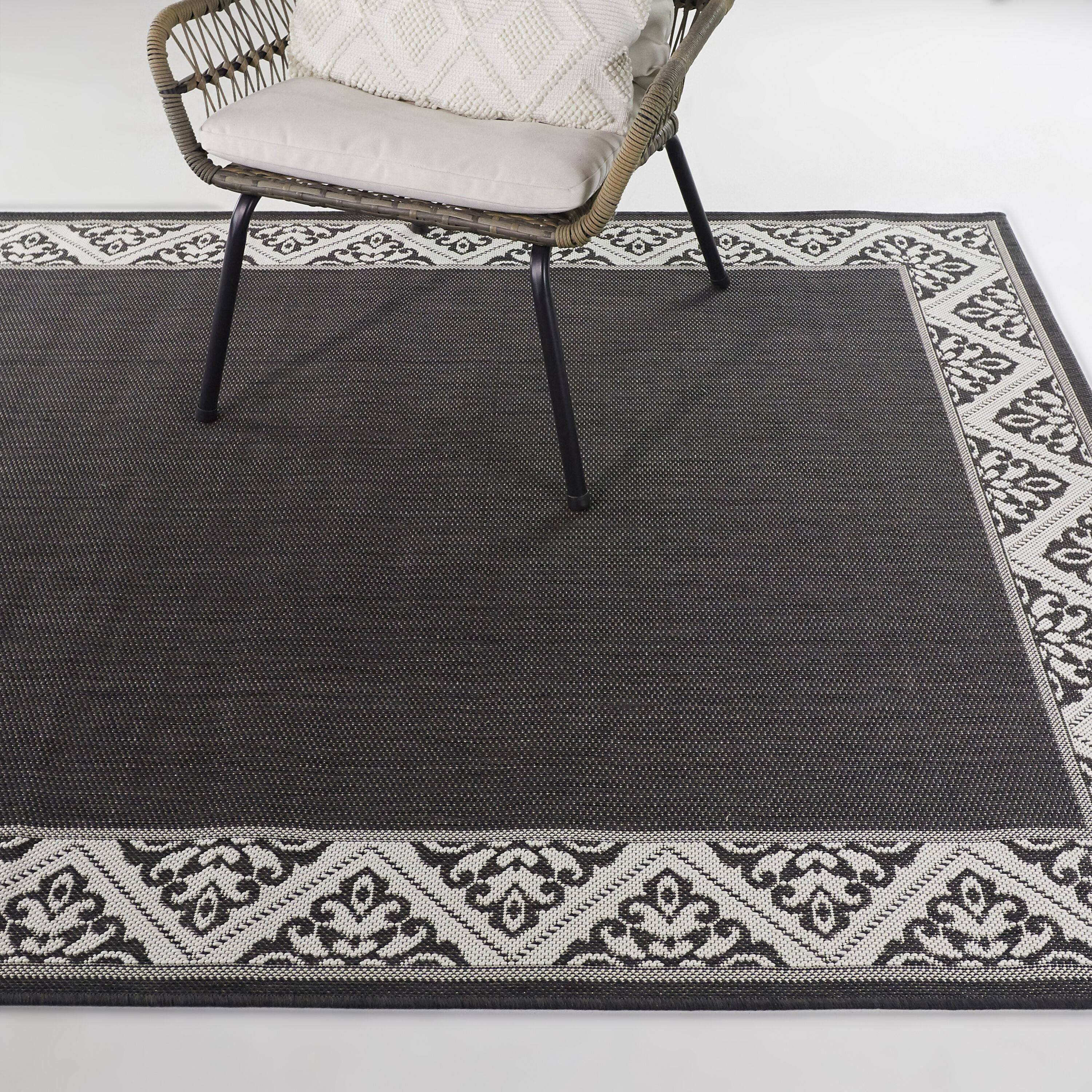 Balta 3068789 5 x 7 (ft) Polypropylene Charcoal Rectangular Indoor/Outdoor Solid Area rug