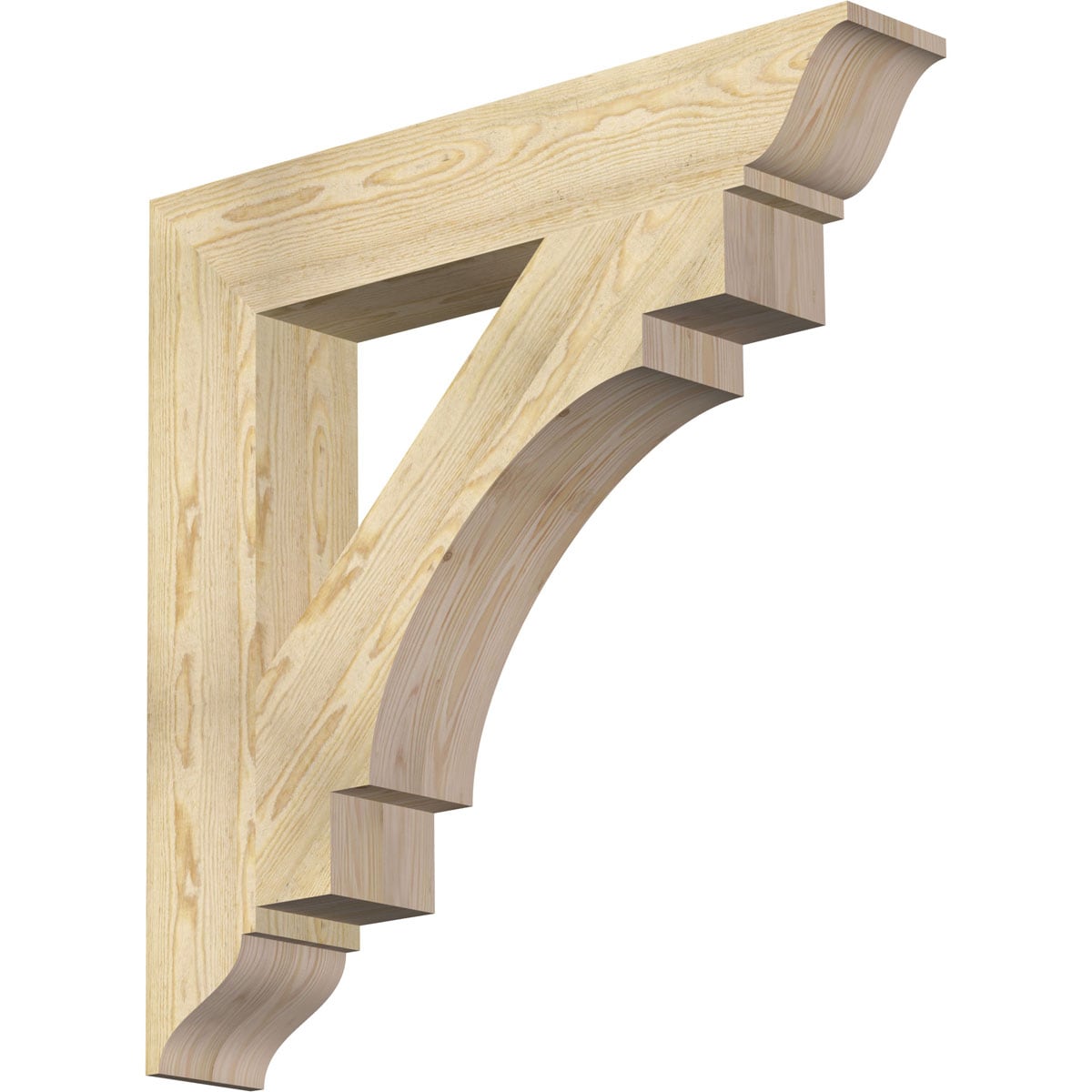 Ekena Millwork BKT06X36X36MRC01RDF Merced traditional rough sawn 6-in x 36-in x 36-in Douglas fir Brown Wood Standard bracket