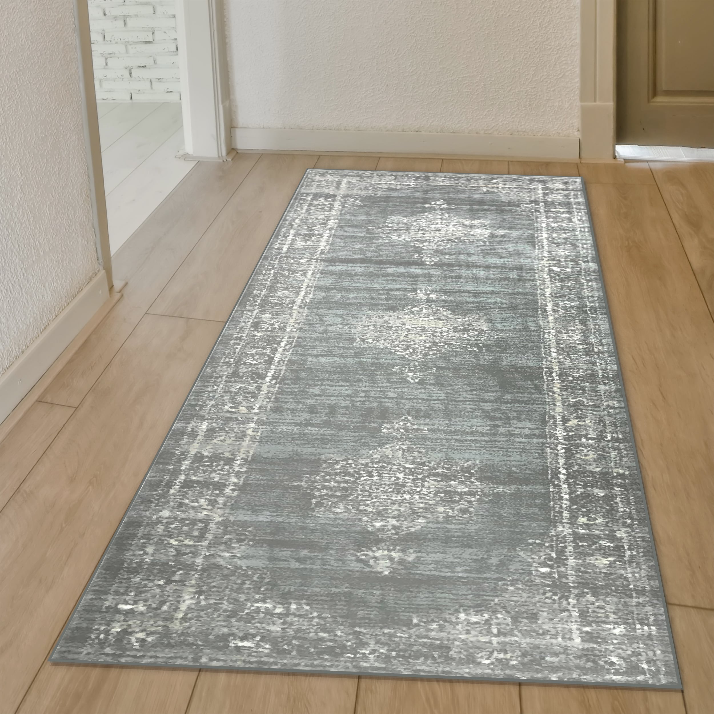 Radici USA 3563/0053/GREEN Colosseo 2 x 8 (ft) Polypropylene Green Rectangular Indoor Distressed/Overdyed Vintage Runner rug