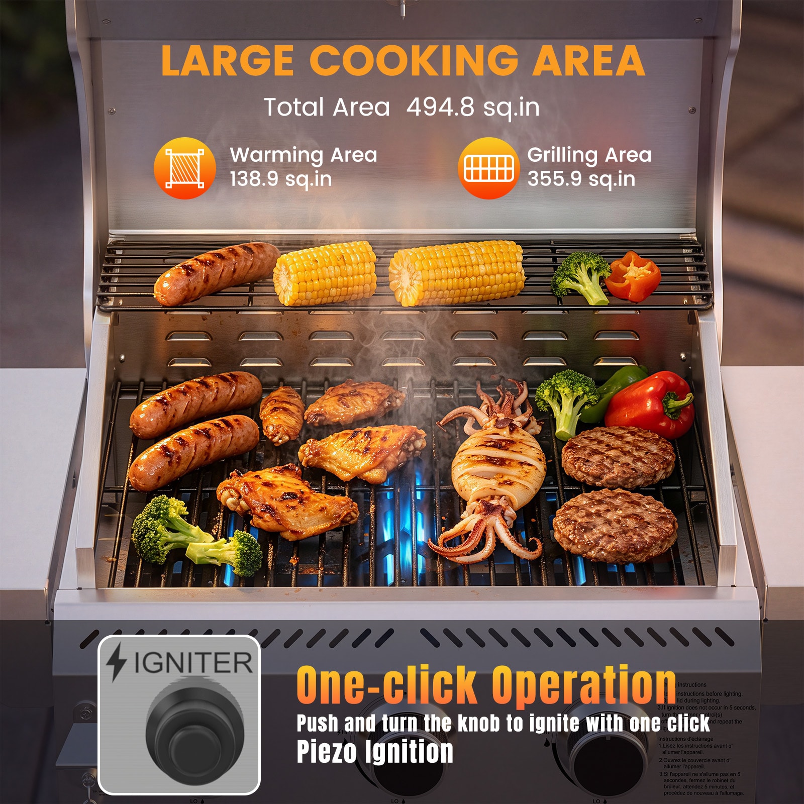 COWSAR LSQBA0030F Gas-Grill - Thumbnail View #4