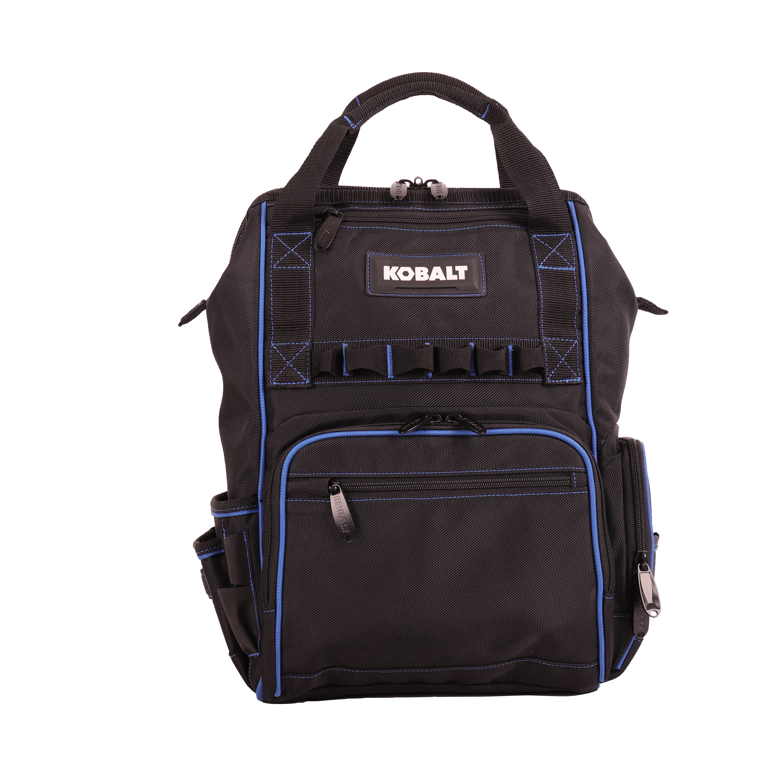 Blue Black Polyester 11.5-in Backpack | - Kobalt GP-62972A