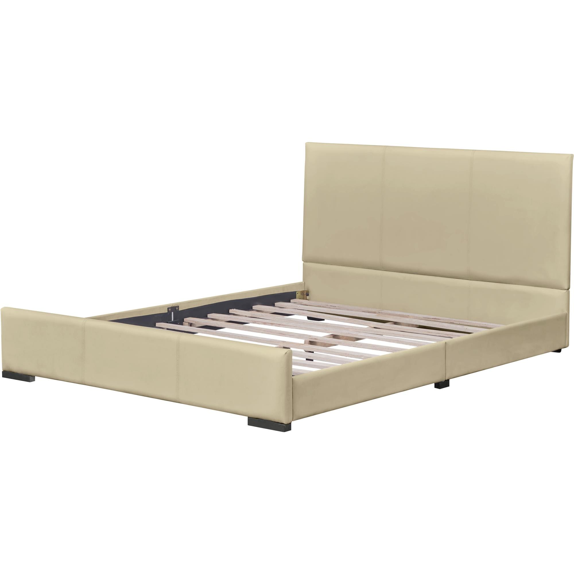 Camden Isle Hindes Beige Twin Faux Leather Platform Bed in the Beds ...