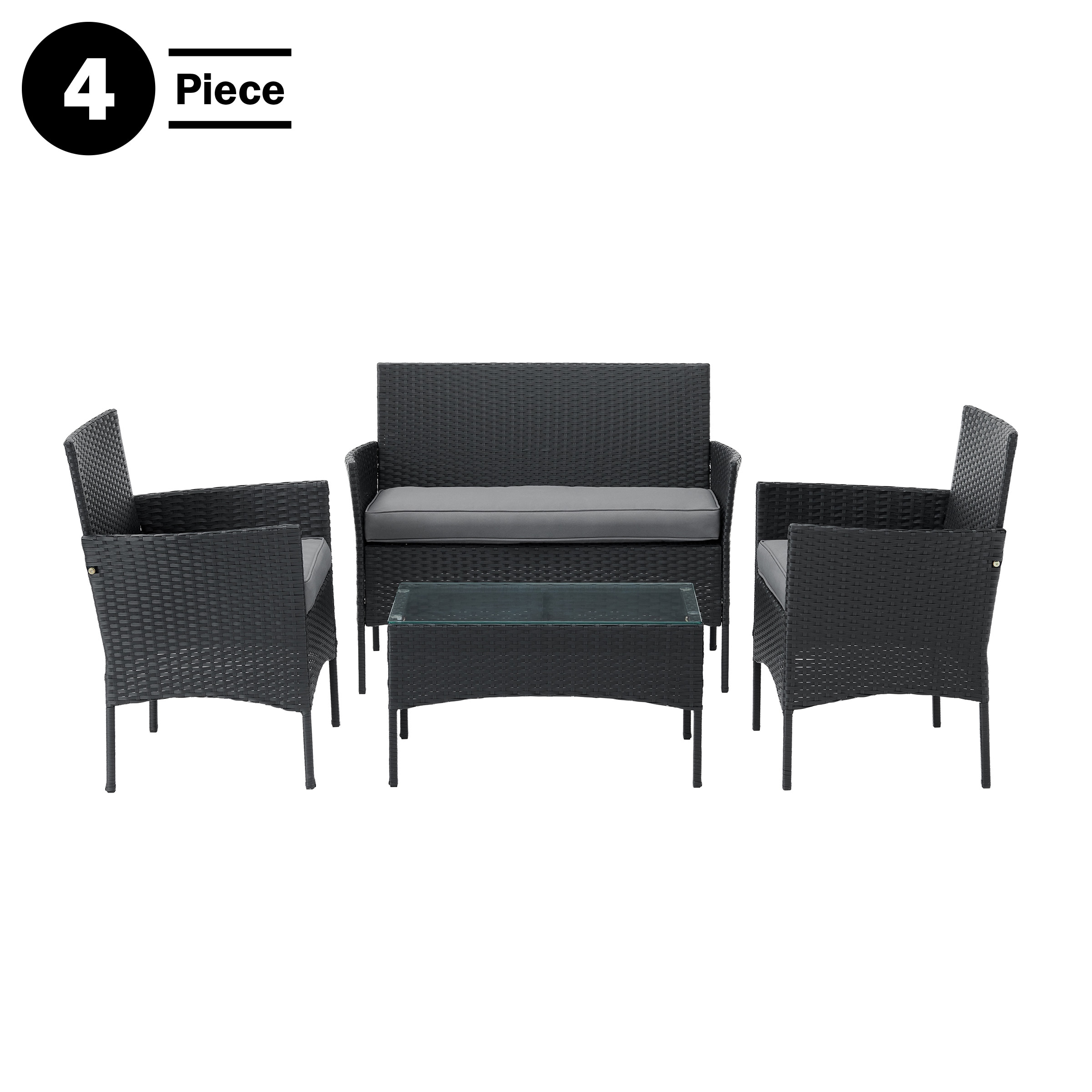 Lavish Home 80-OUTD-WK-SOF2CHTBL Patio-Conversation-Sets - View #3