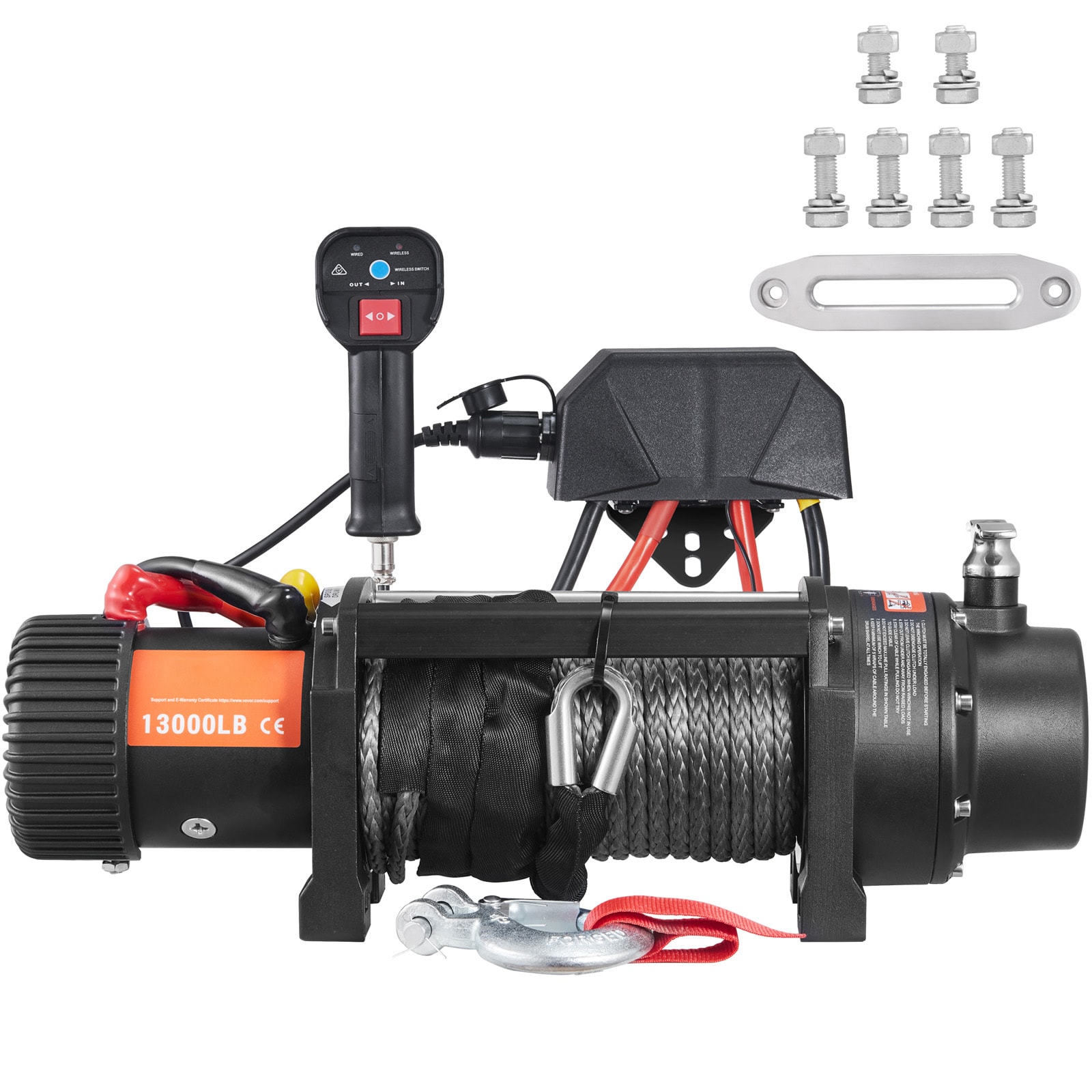 VEVOR DDHCSJPHCSYCYKV6HV9 13000-lb 85.0-ft Winch Rope 6.6 -HP Motor